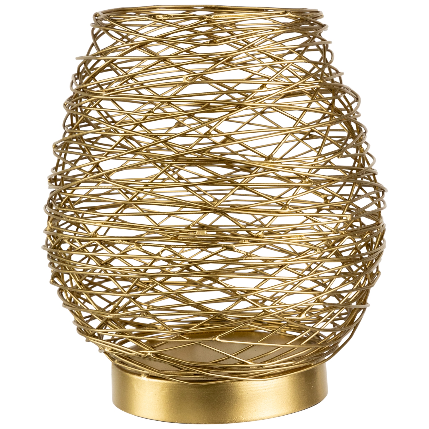 Medium Woven Iron Votive Candle Holder - 8.5" - Brass Finish