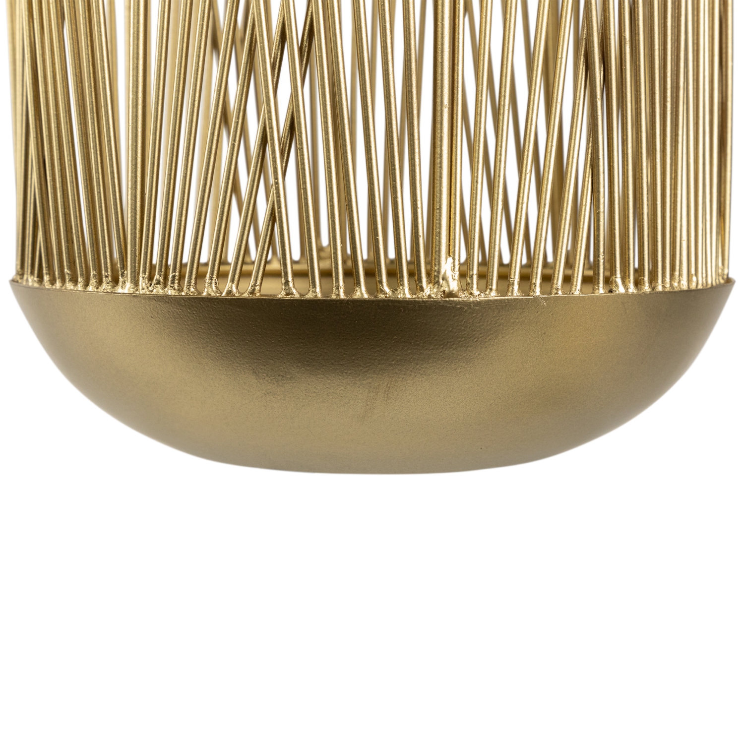 Medium Layered Iron Pillar Candle Holder - 10.5" - Brass Finish