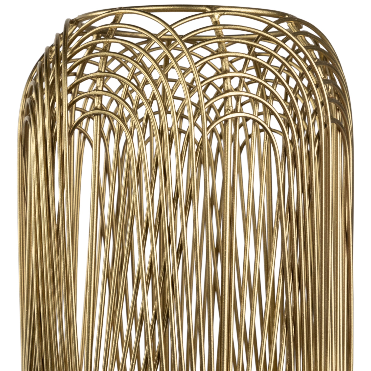 Medium Layered Iron Pillar Candle Holder - 10.5" - Brass Finish