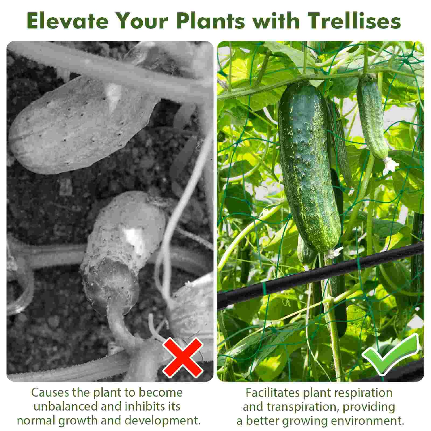 Costway Cucumber Trellis for Plant Climbing Foldable Garden Tunnel Trellis with Plastic Coated Tube