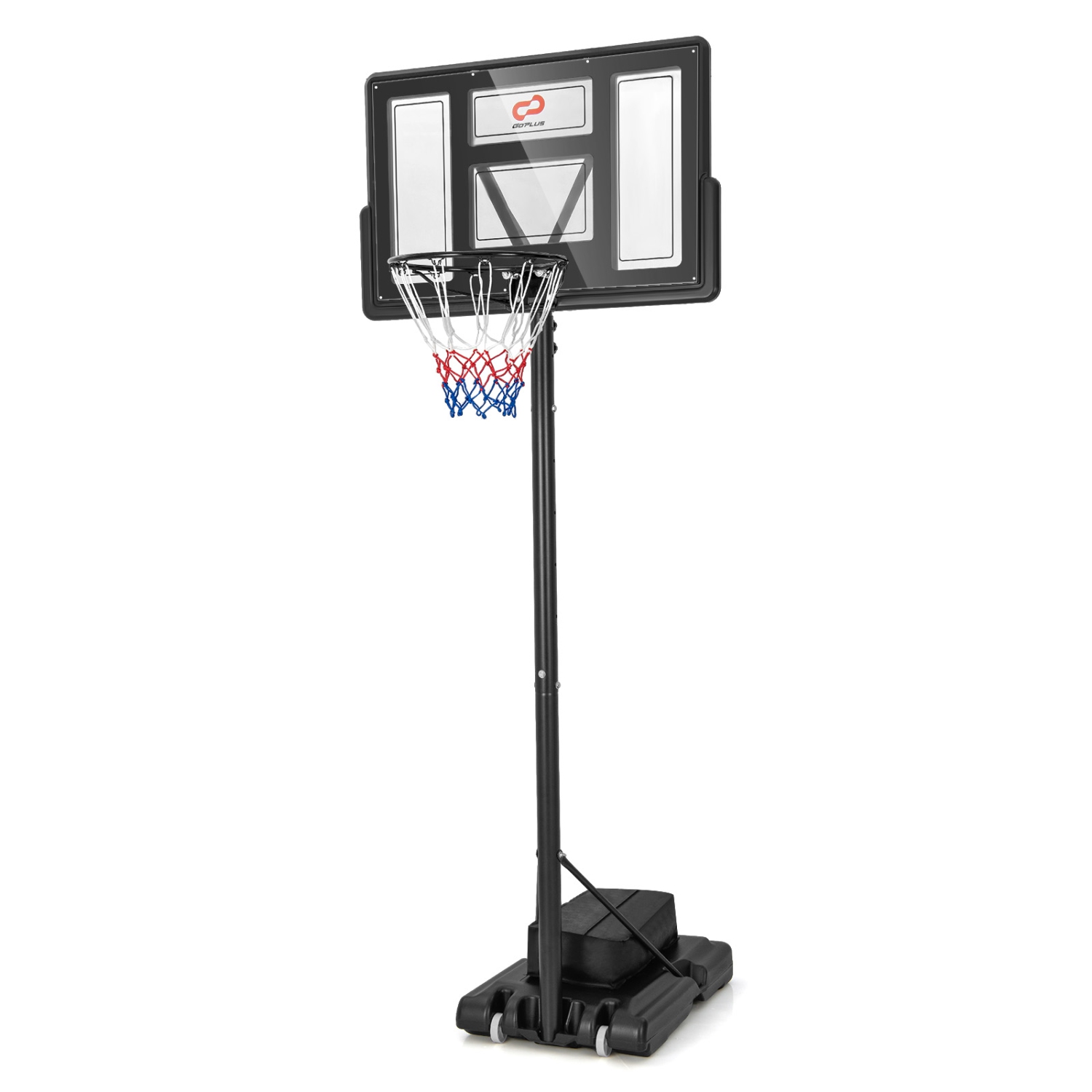 Goplus Portable Basketball Hoop 11-Level Height Adjustable Basketball Hoop & Goal