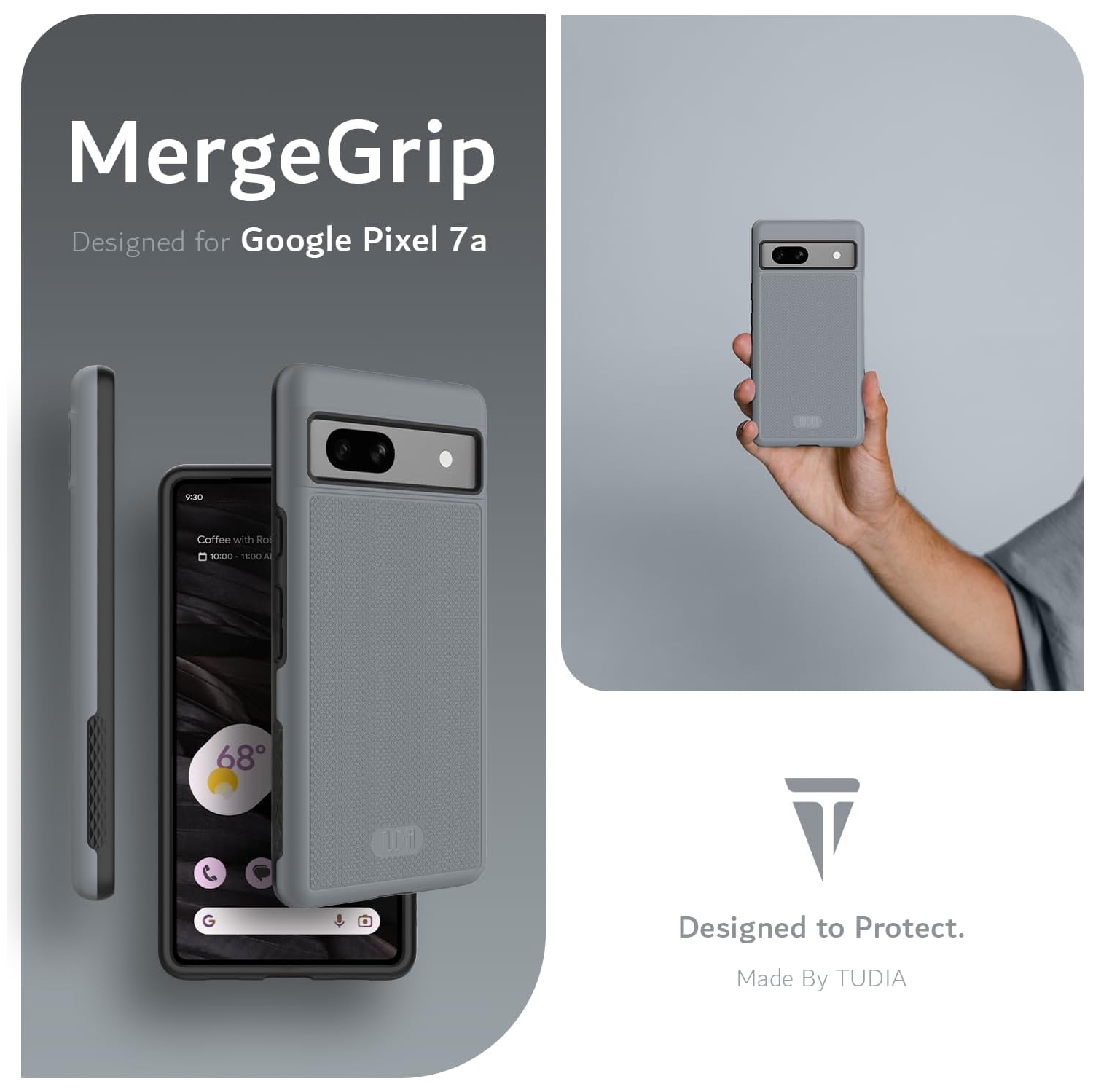 TUDIA MergeGrip Google Pixel 7a Case Military Grade - Gray