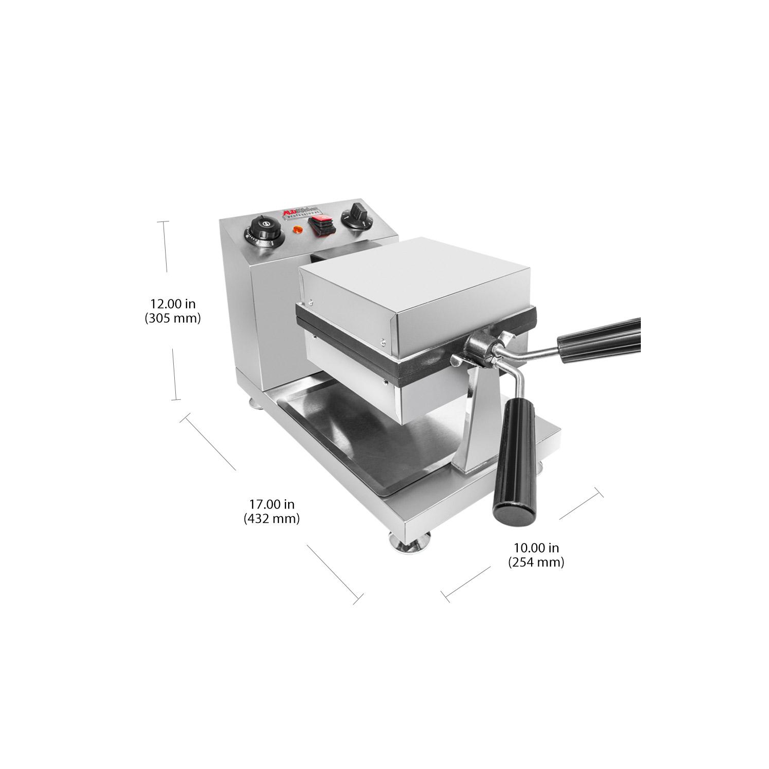 A-bw311 bubble waffle maker machine | square-shaped bubble waffle iron | improved thermostat | manual | nonstick