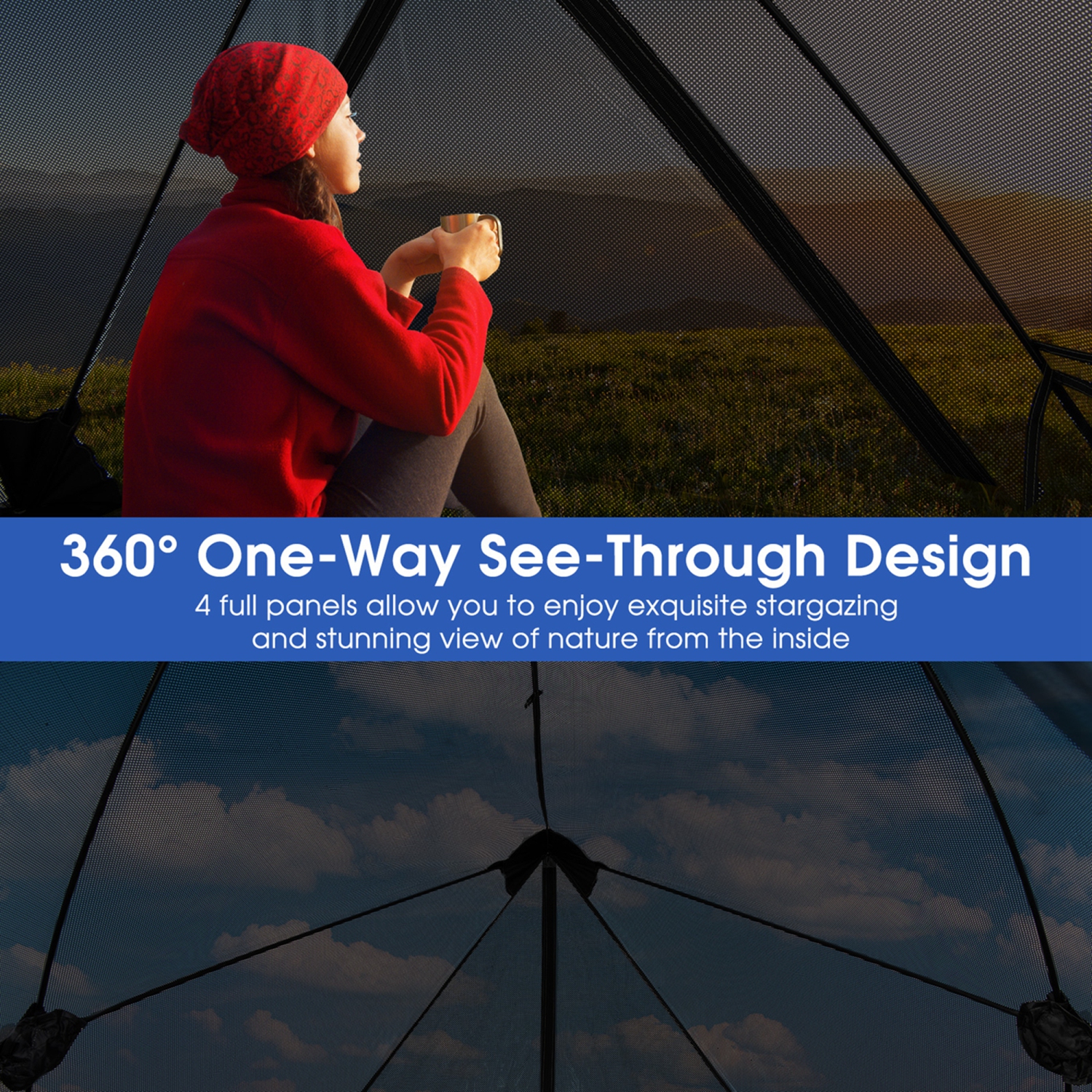 Costway Pop-up Camping Tent for 2-3 People with Carry Bag & Rainfly for Backpacking Hiking