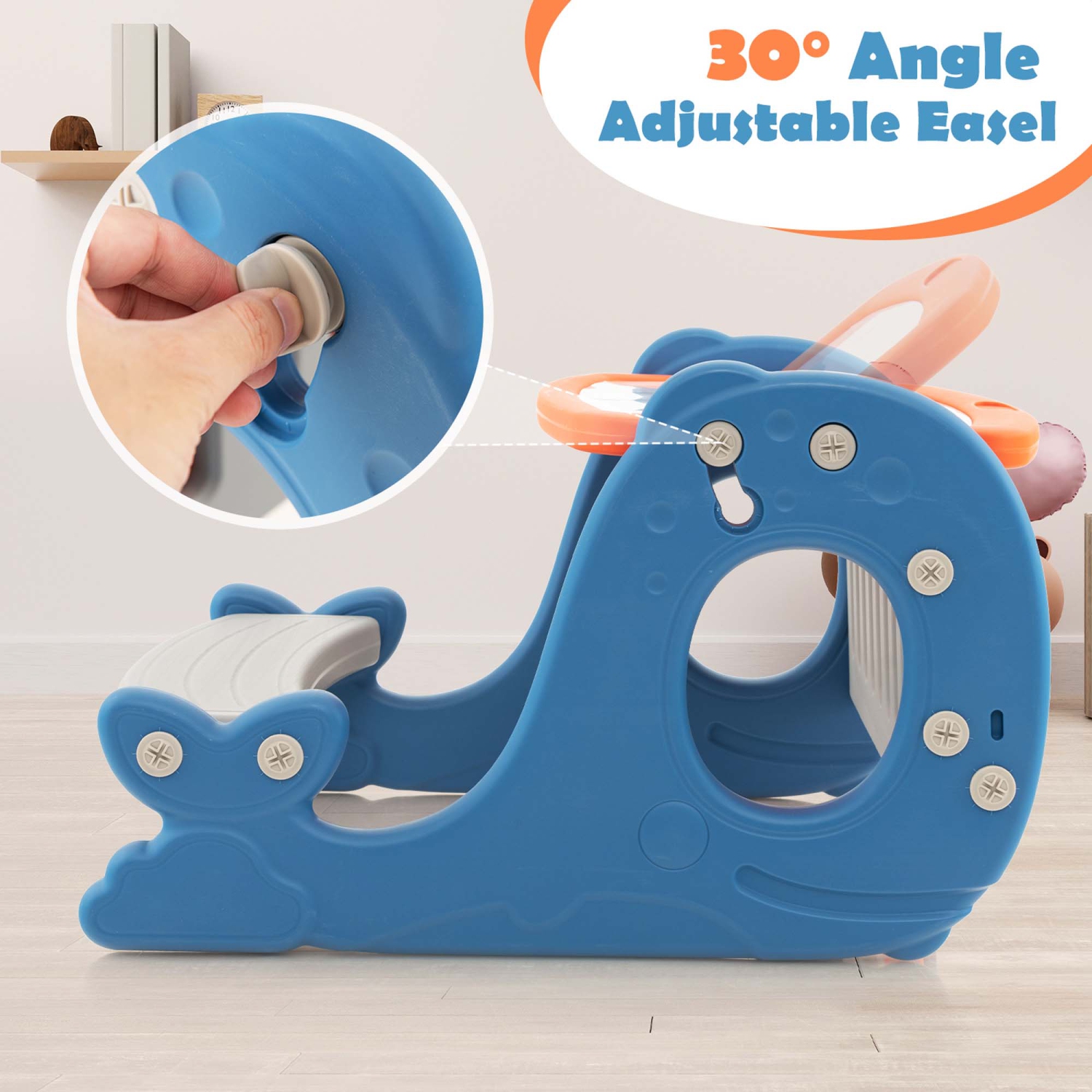 Ensemble de bureau pour enfants à dessin et à jouer avec tableau blanc effaçable Tiltable Graffiti Eating