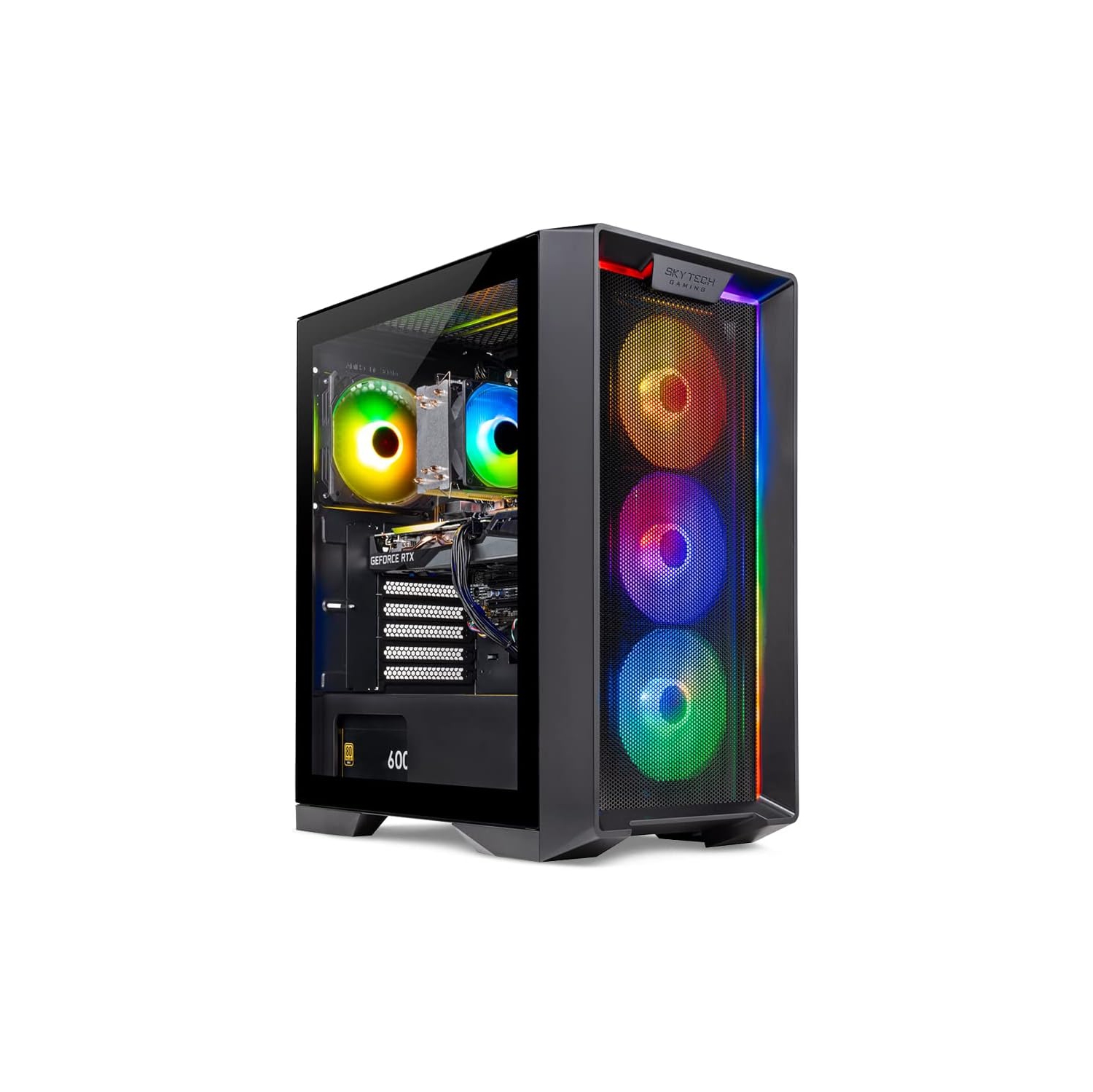 Skytech Nebula Gaming PC Desktop – AMD Ryzen 5 5600X 3.7 GHz, NVIDIA RTX 4070, 1TB NVME SSD, 16GB DDR4 RAM 3200, 600W Gold PSU, 11AC Wi-Fi, Windows 11 Home 64-bit