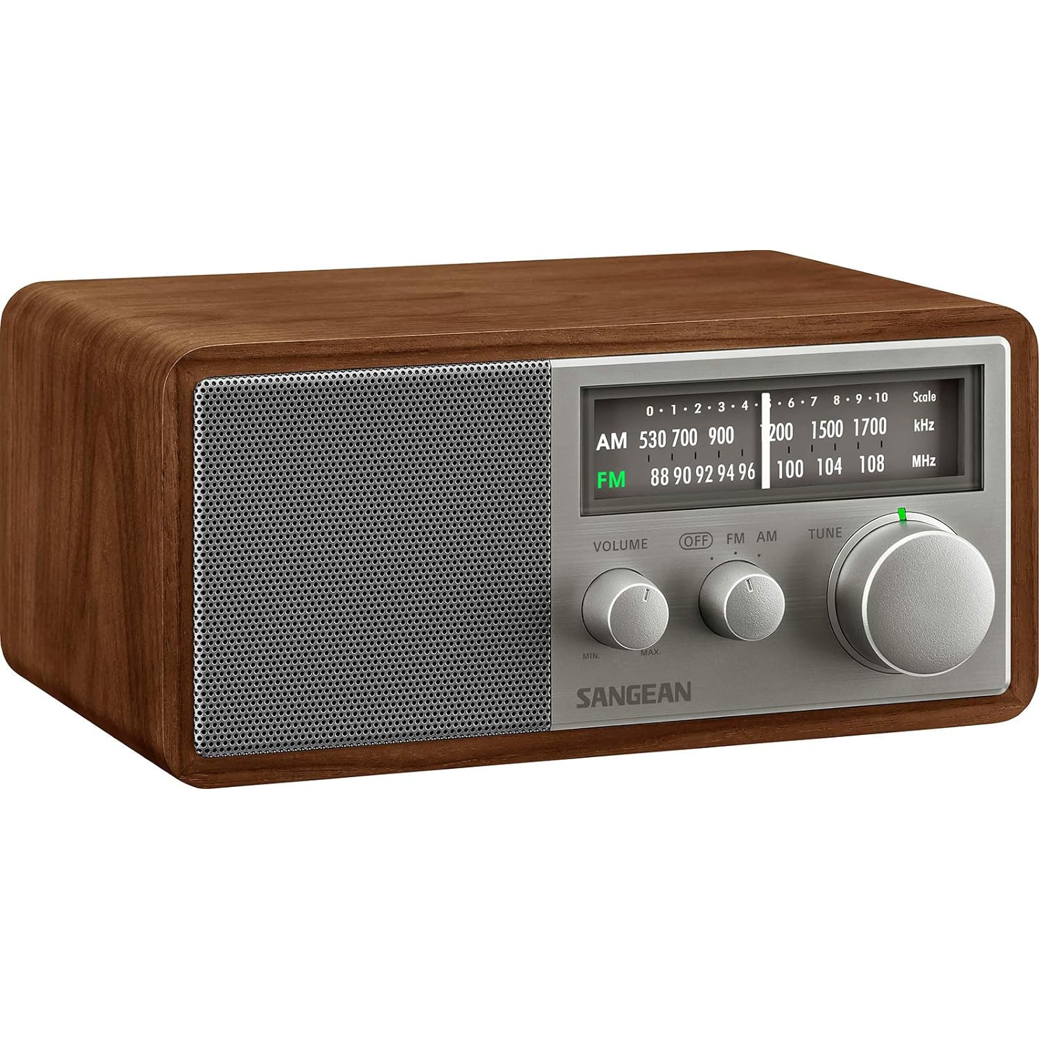 Sangean SG-116 Retro Wooden Cabinet Radio,Walnut-Silver