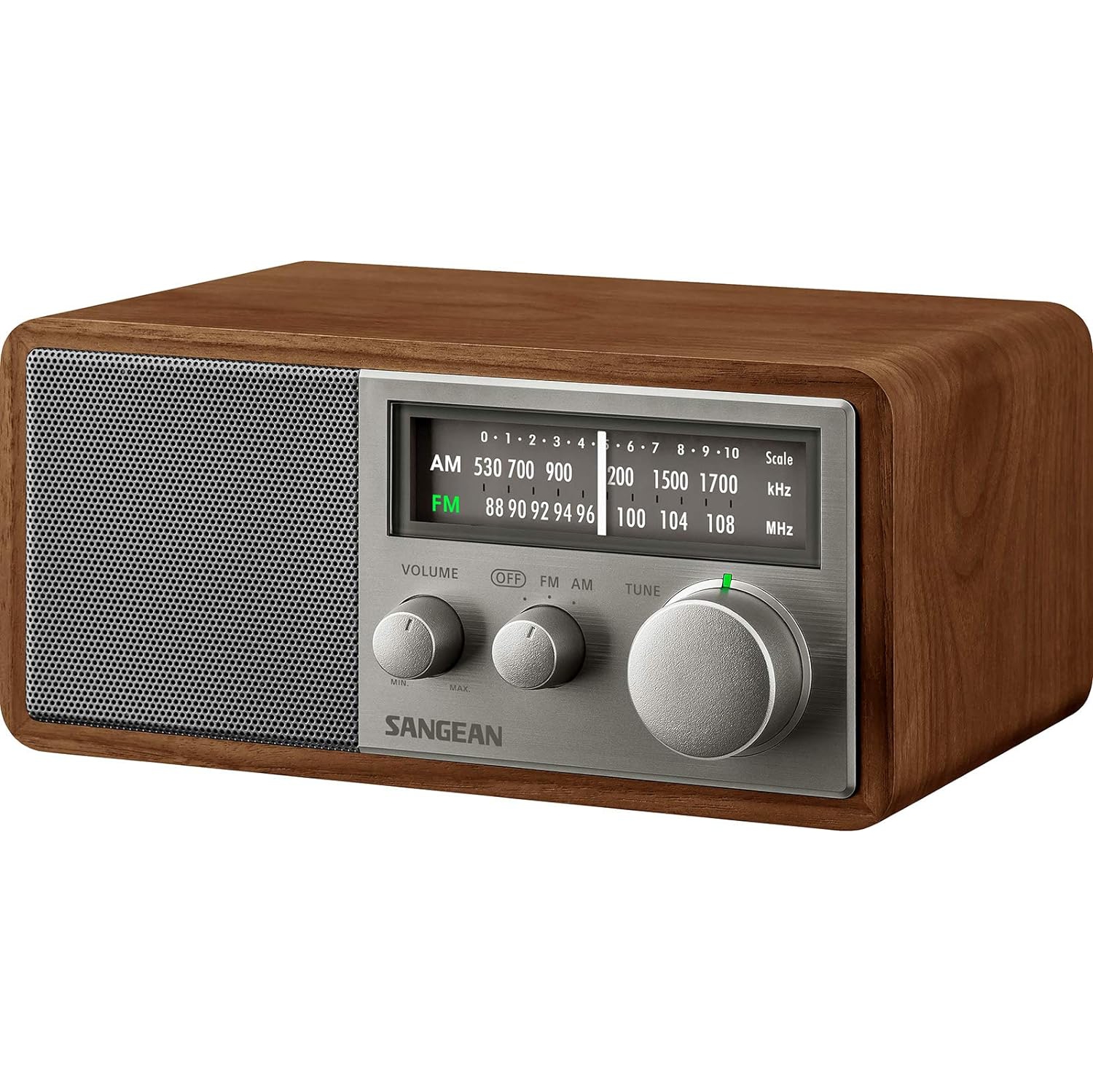 Sangean SG-116 Retro Wooden Cabinet Radio,Walnut-Silver
