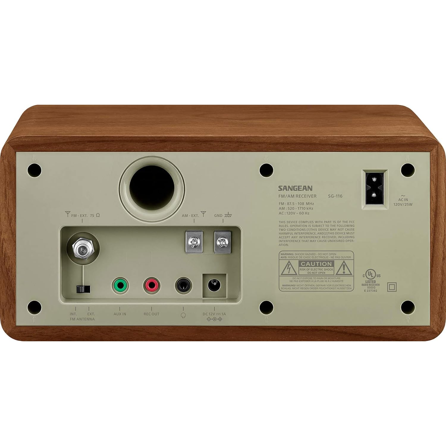 Sangean SG-116 Retro Wooden Cabinet Radio,Walnut-Silver