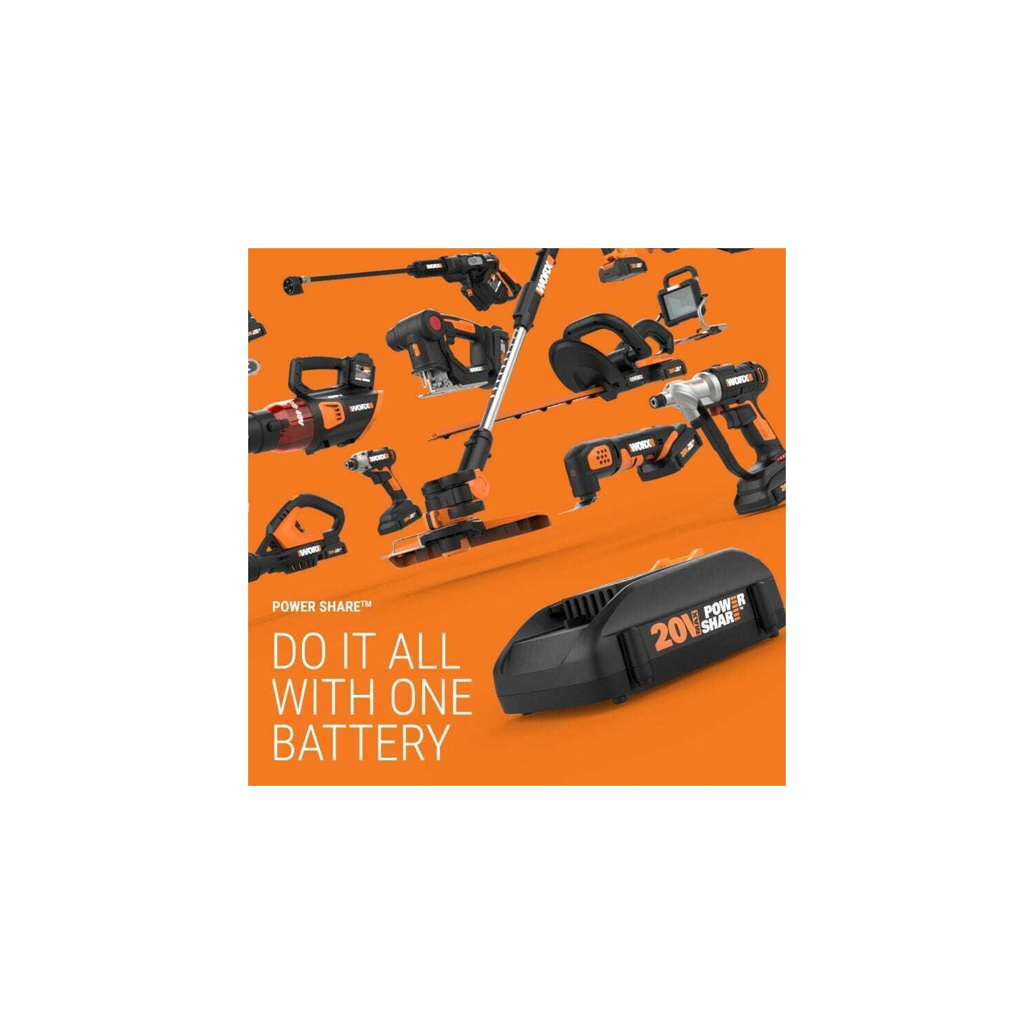 Lampe de travail sans fil à DEL WORX WX026&nbsp;L.9 Nitro 20&nbsp;V