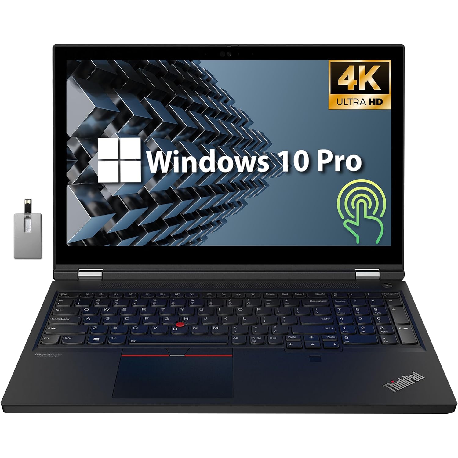 Lenovo ThinkPad T15g Gen 1 15.6" 4K Touchscreen Laptop, Intel Xeon W-10855M Processor, 2TB PCIe SSD, 64GB RAM, GEForce RTX2080, Black, Win 10 Pro, 32GB Hotface USB Card