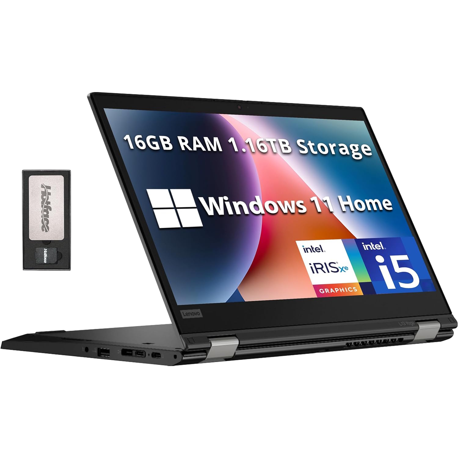 Lenovo ThinkPad L13 Yoga 2-in-1 13.3" Touch Screen Laptop, Intel i5-1145G7, 1.16TB Storage(1TB SSD+160GB Docking Station), 16GB RAM, Iris Xe Graphics, Win 11, Black