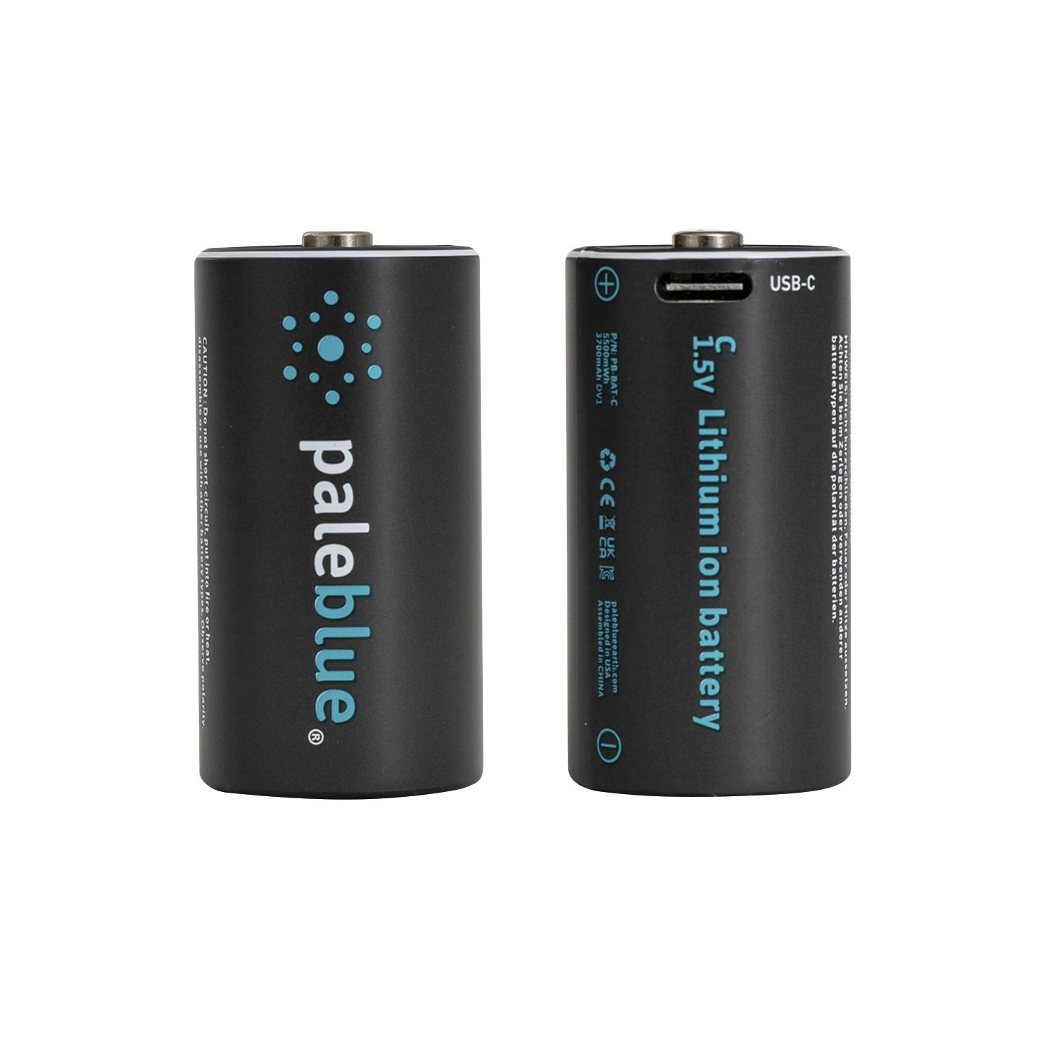 (2) C USB Rechargeable Smart Batteries with 2 in 1 charging cable