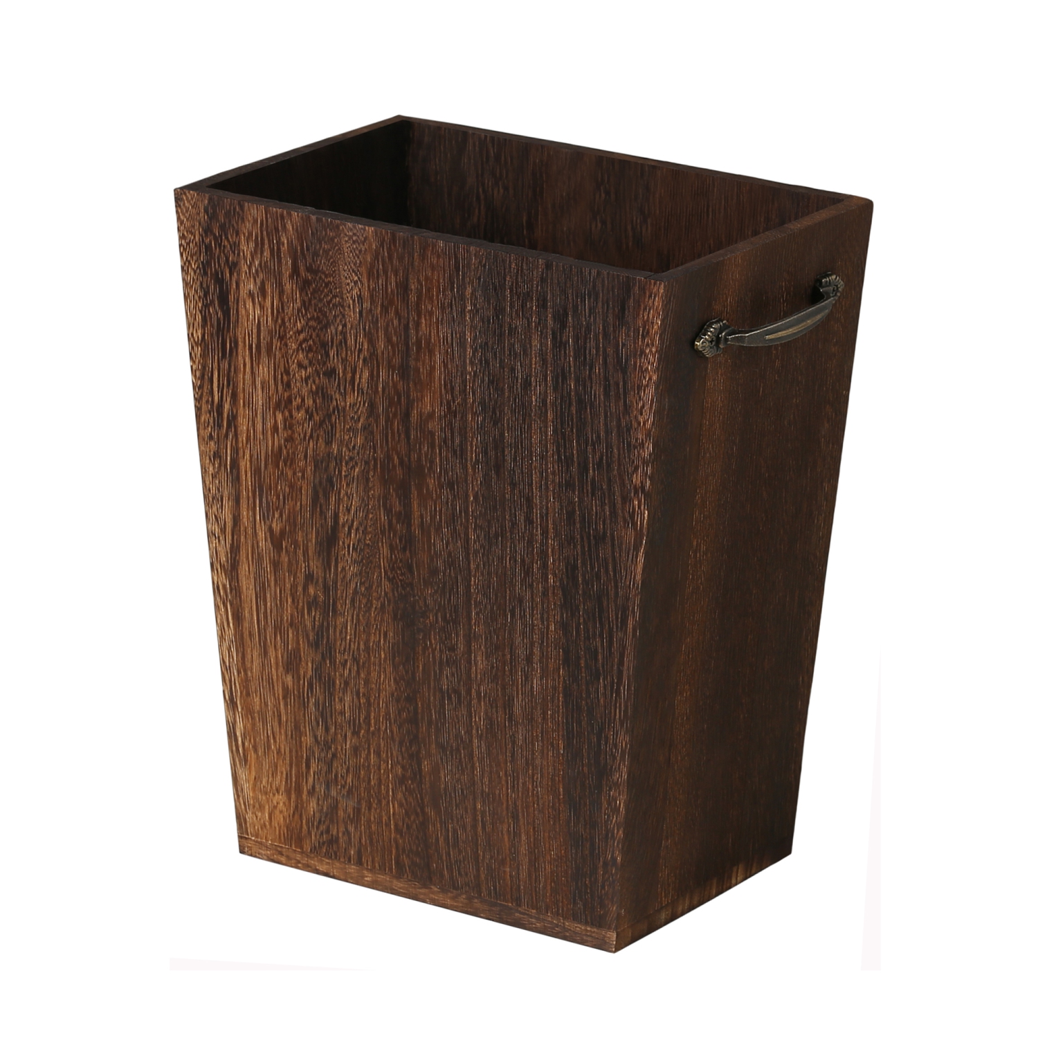Wooden Bin, Rustic Farmhouse Style Small Square Bin for Living Room, Bedroom, Bathroom and Office