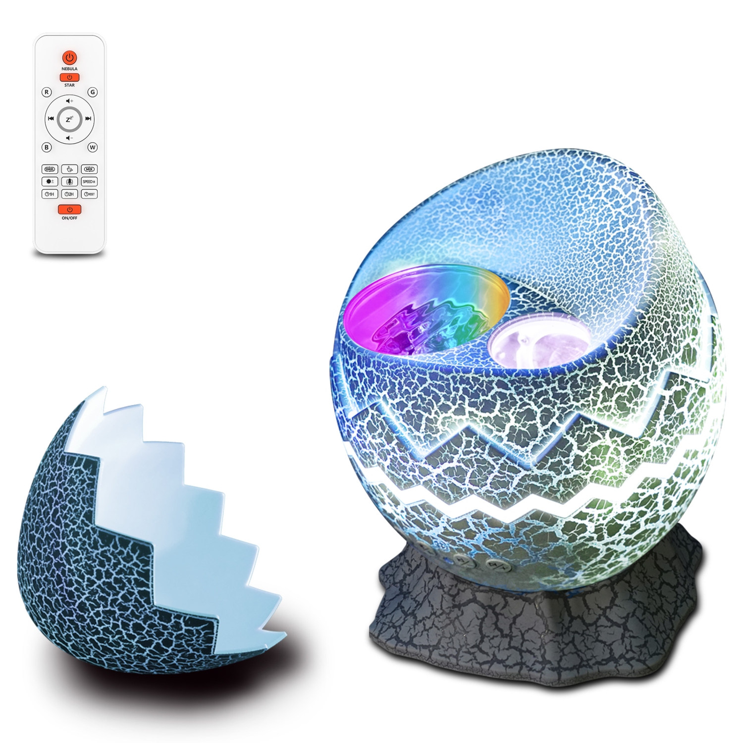 SUMKEA Star Projector, Dinosaur Egg, White Aurora Light