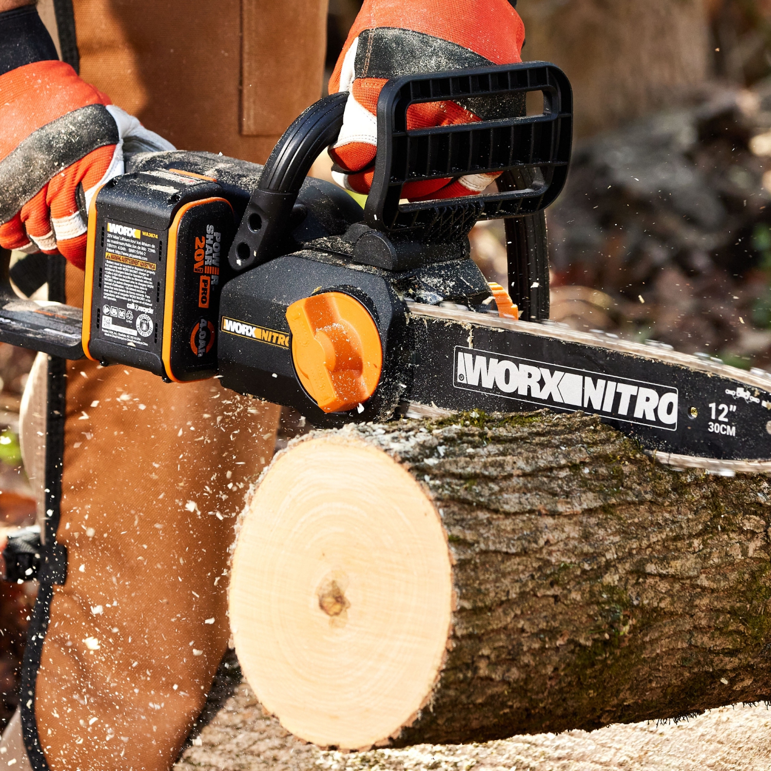 Scie à chaîne sans fil WORX WG350 Nitro 20&nbsp;V, 12 po