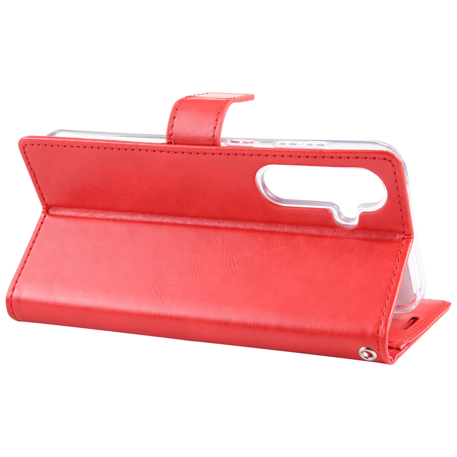 TopSave Goospery BLUEMOON Card Slot w/Magnetic Clip Leather Folio Wallet Flip For Samsung Galaxy A35 5G 6.6", Red