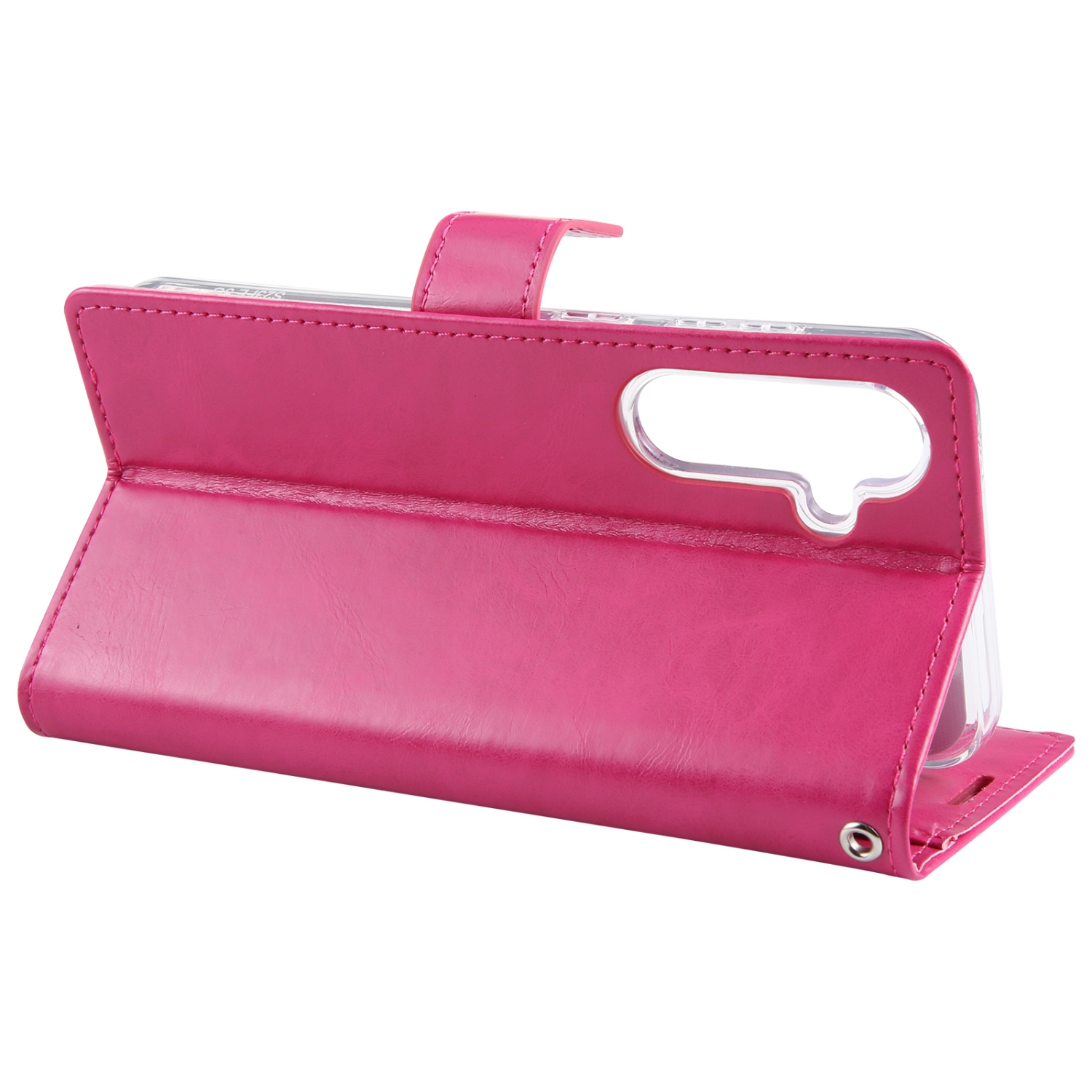 TopSave Goospery BLUEMOON Card Slot w/Magnetic Clip Leather Folio Wallet Flip For Samsung Galaxy A35 5G 6.6", Hot Pink
