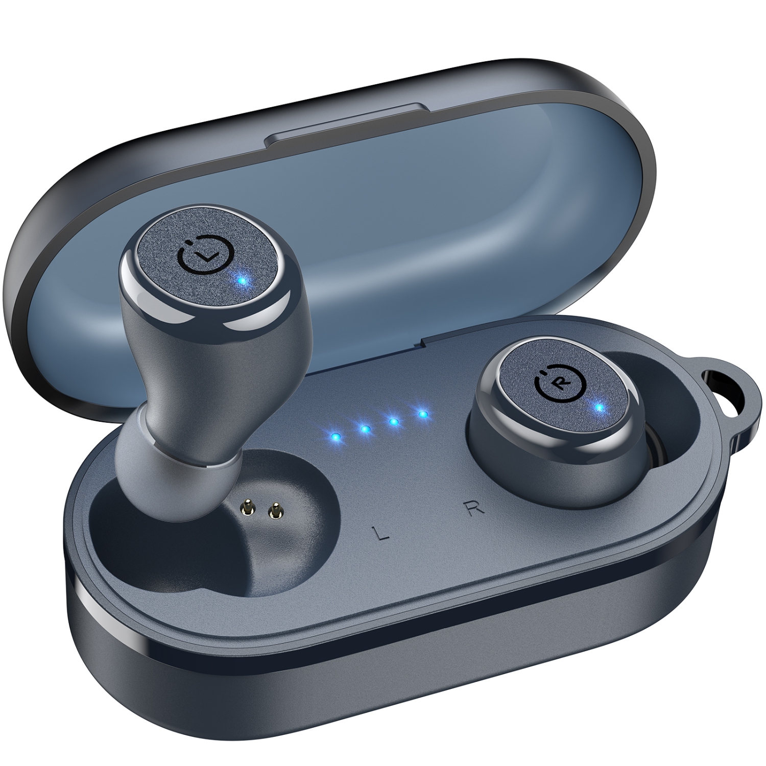 TOZO T10 Mini Earbuds Support APP personnaliser 16 EQ écouteurs bouton suppression du bruit True Wireless-Bleu marine