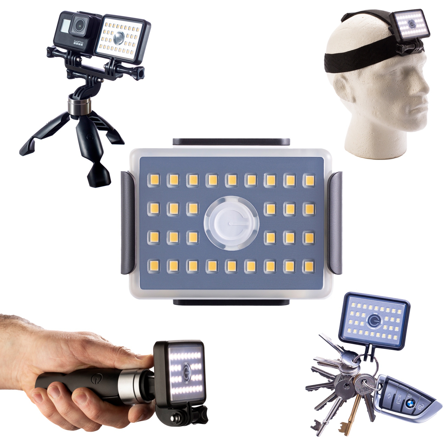 Glowstone – Lampe de poche ultra-compacte et puissante – Accessoires PK 8 – 900&nbsp;lm, 75&nbsp;g, projecteur mains libres en caoutchouc étanche