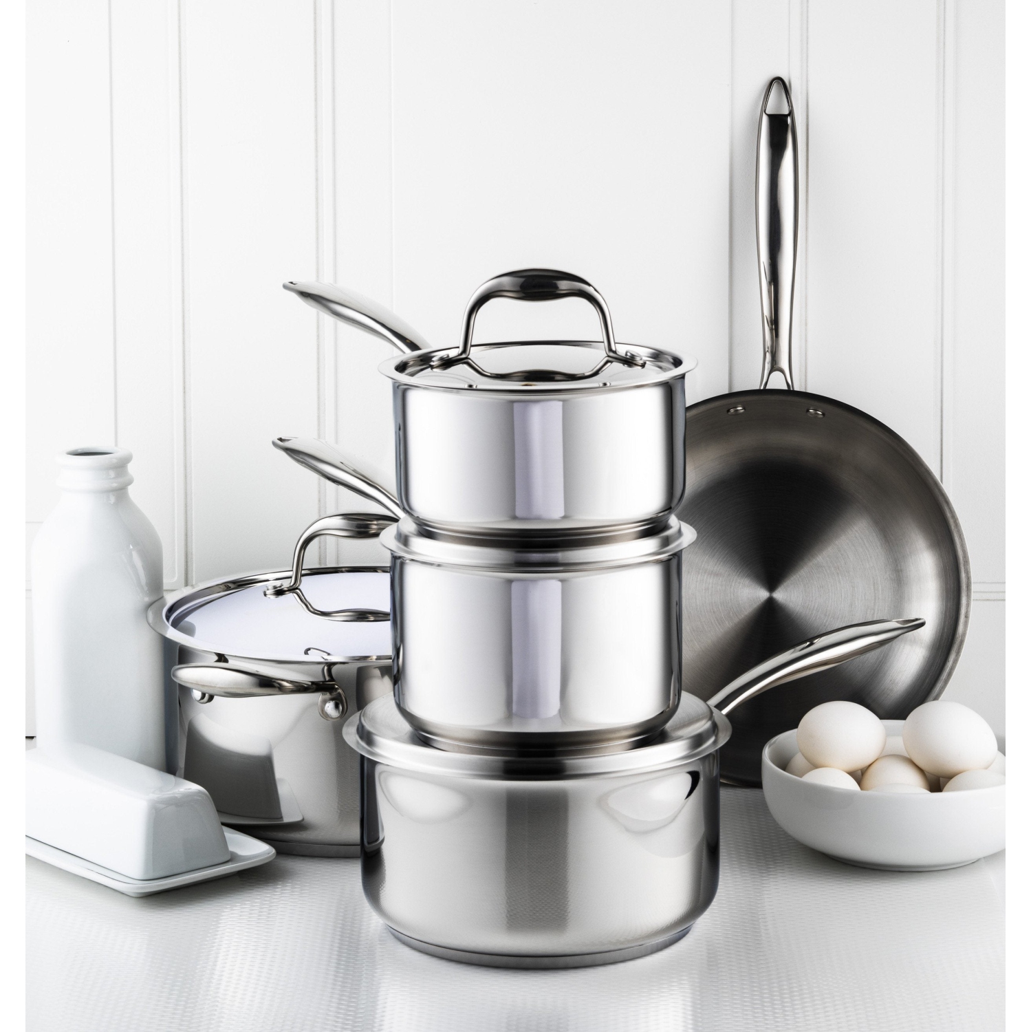 Meyer Accolade Stainless Steel Cookware Set, 11-Piece, Made in Canada