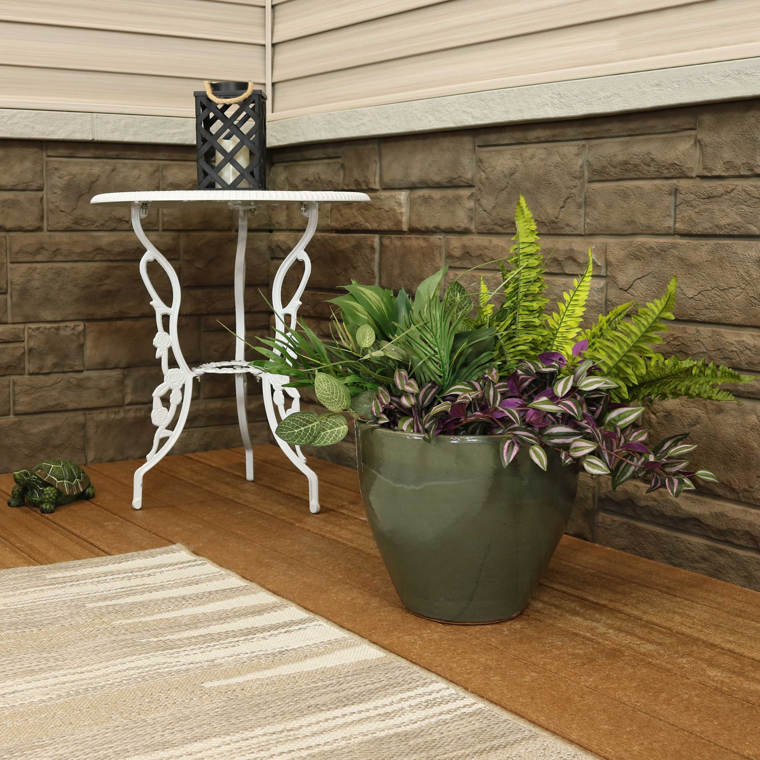 Sunnydaze 13 in Resort High-Fired Glazed Ceramic Planter - Gray