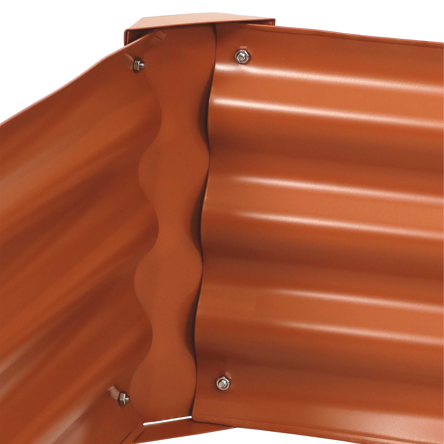 Sunnydaze Powder-Coated Steel Hexagon Raised Garden Bed - Brown - 41 in