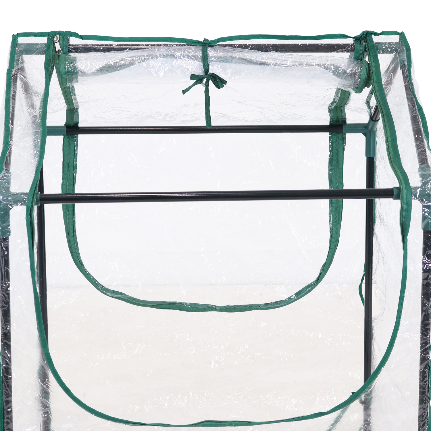Sunnydaze Galvanized Steel Raised Bed with Greenhouse - Clear - 2 ft x 2 ft
