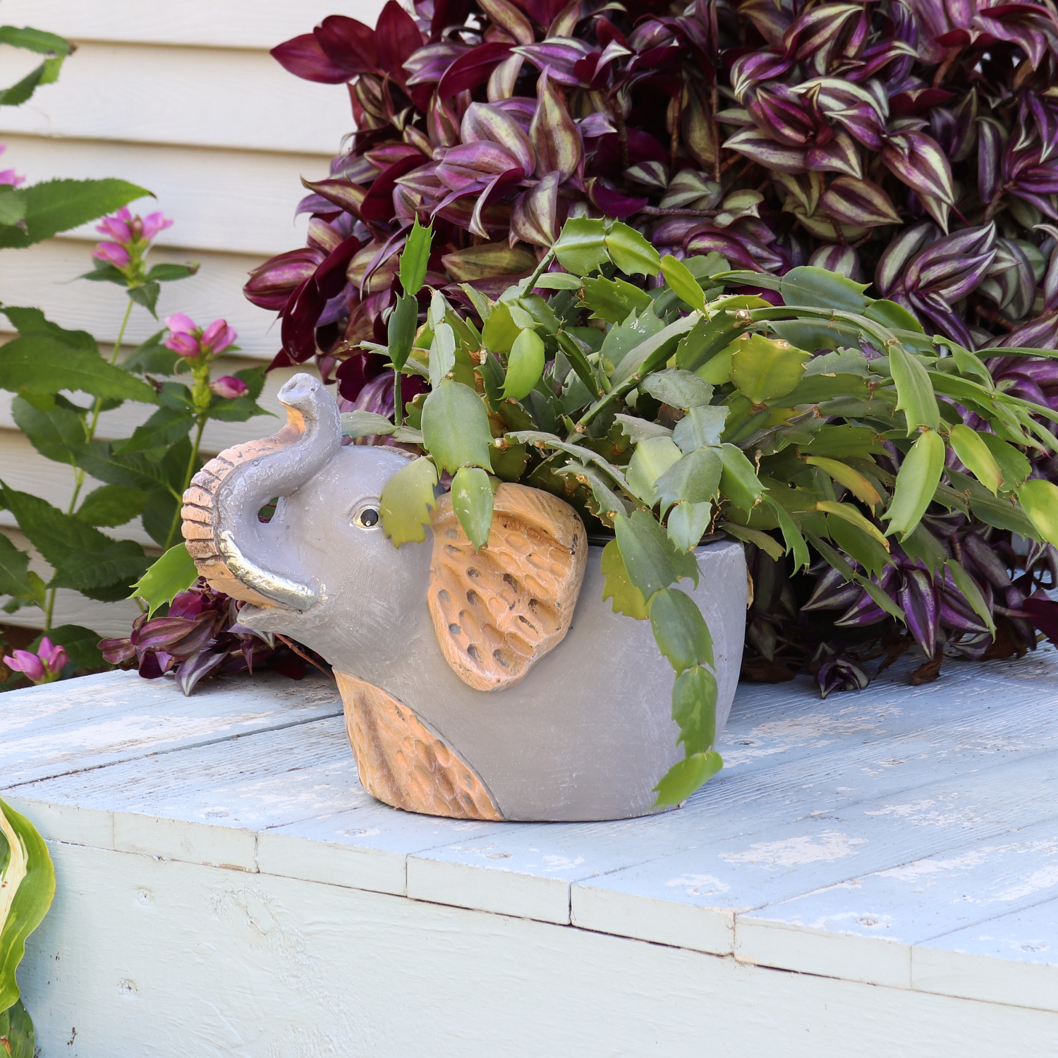 Sunnydaze Magnesium Oxide Elsie the Elephant Indoor Plater Statue - 8.5 in