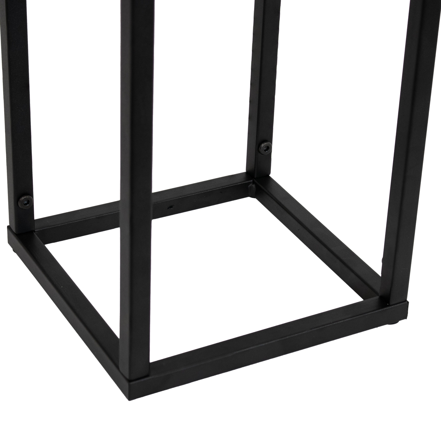 Sunnydaze Modern Simplicity Square Planters - 19.75" H and 27" H - Black