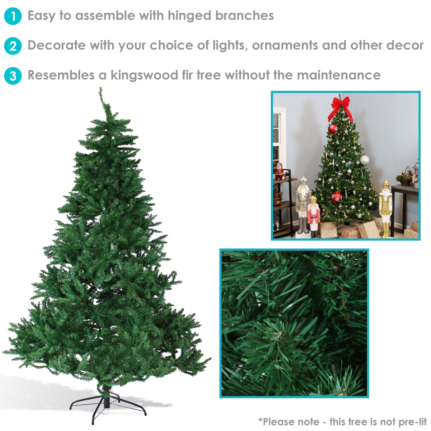Sunnydaze Tannenbaum Indoor Unlit Artificial Christmas Tree - 7 ft