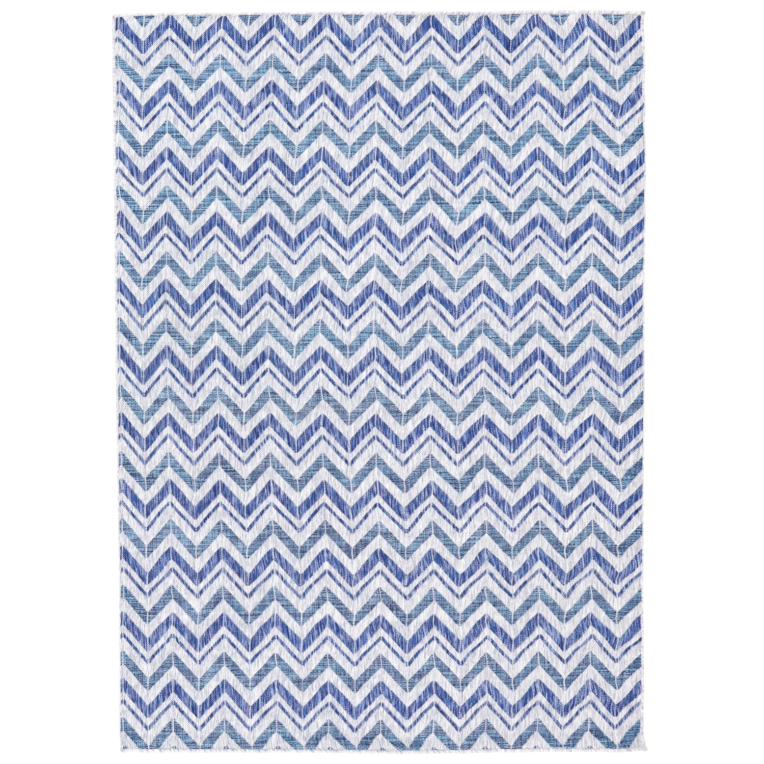 Tapis d'extérieur Chevron Dreams de Sunnydaze - Bleu/Gris - 5&nbsp;pi x 7&nbsp;pi