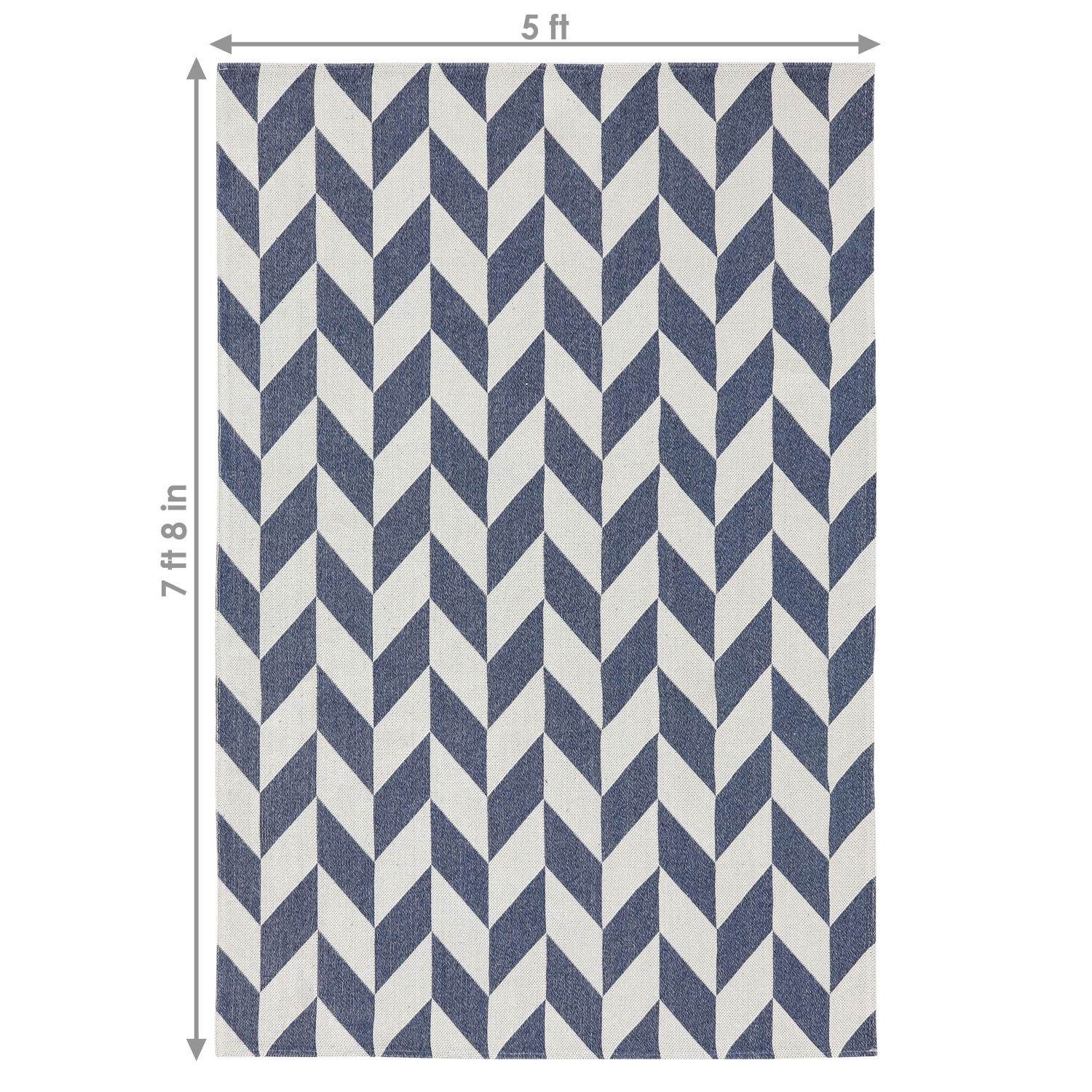 Sunnydaze Geometric Affinity Indoor Area Rug - Steel Blue - 5 ft x 7 ft