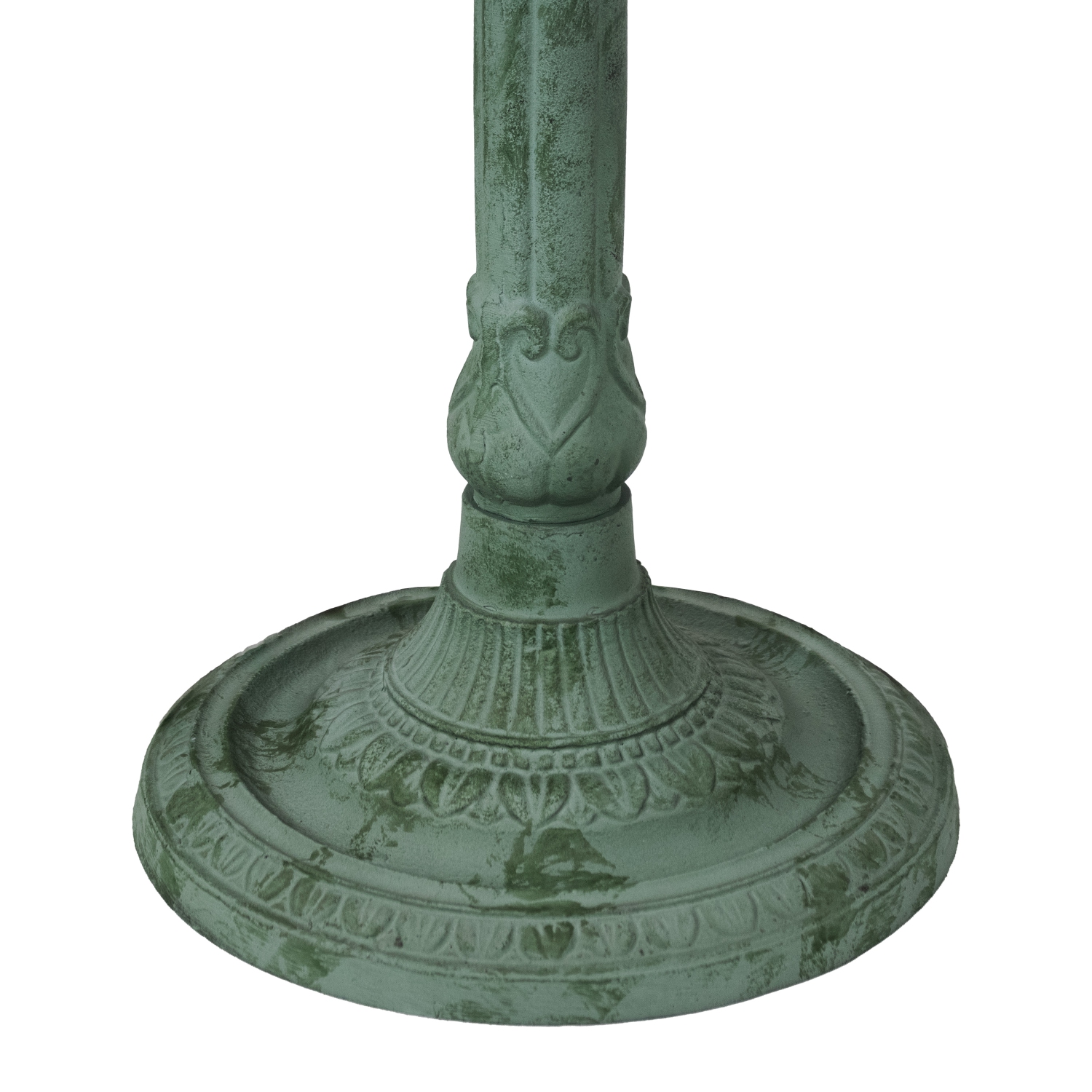 Sunnydaze Garden Visitor Metal Bird Bath - Green Patina - 15 in
