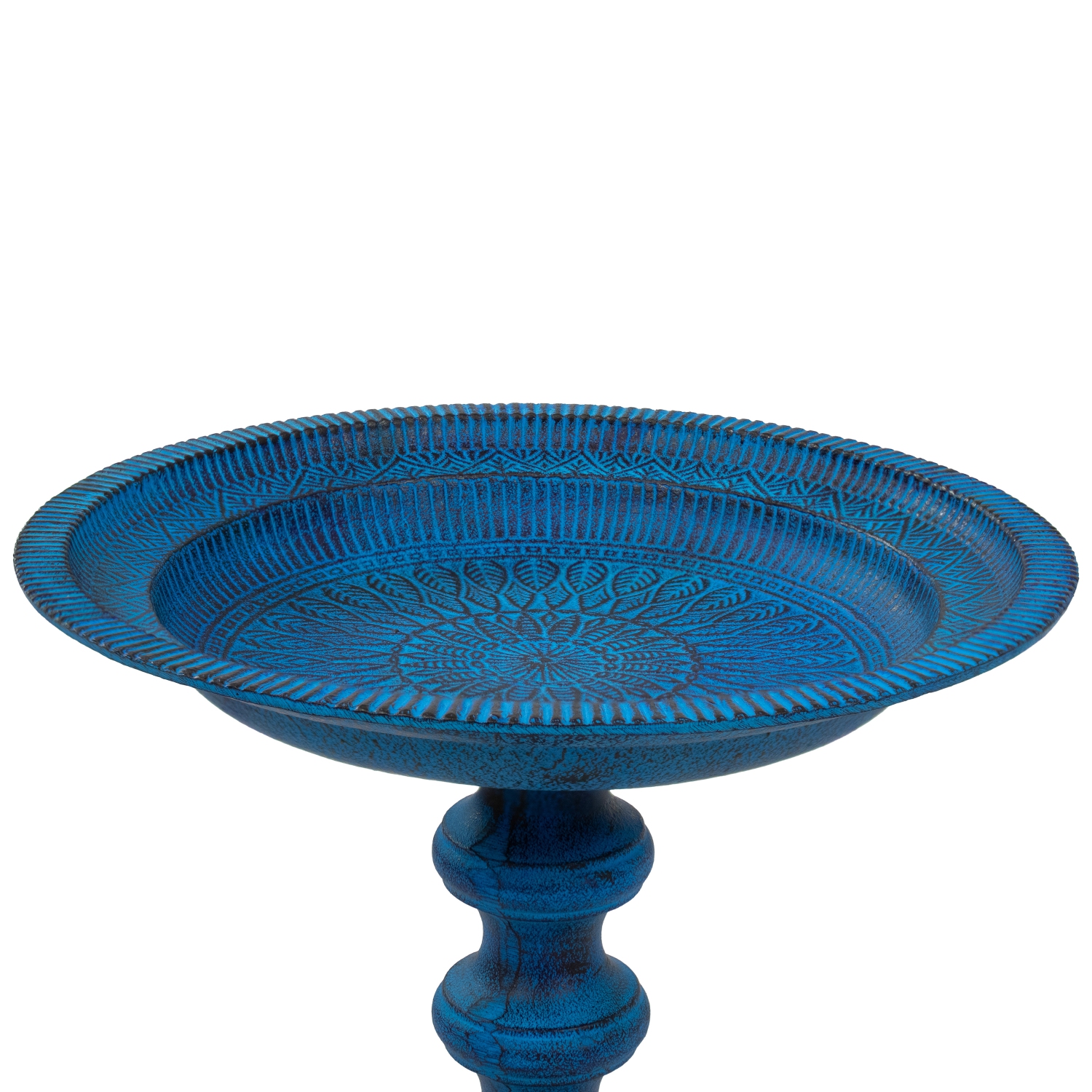 Sunnydaze Backyard Beauty Metal Bird Bath - Blue Patina - 14.5 in