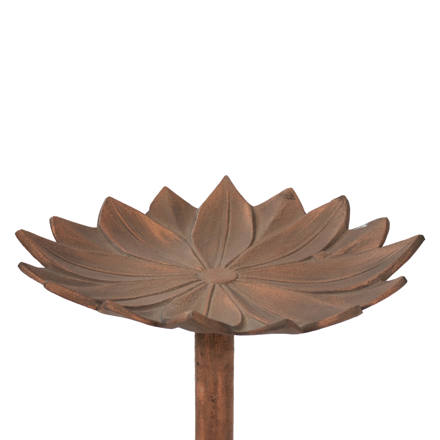 Sunnydaze Garden Lotus Metal Bird Bath - Copper Patina - 16.5 in