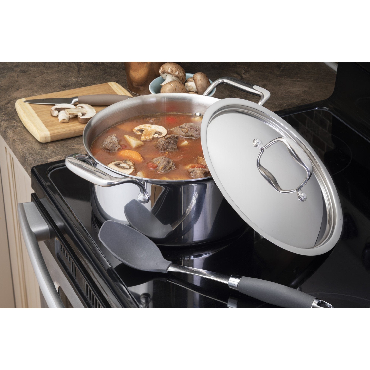 Meyer – four hollandais 5&nbsp;L en acier inoxydable Clad à trois couches avec couvercle, fabriqué au Canada