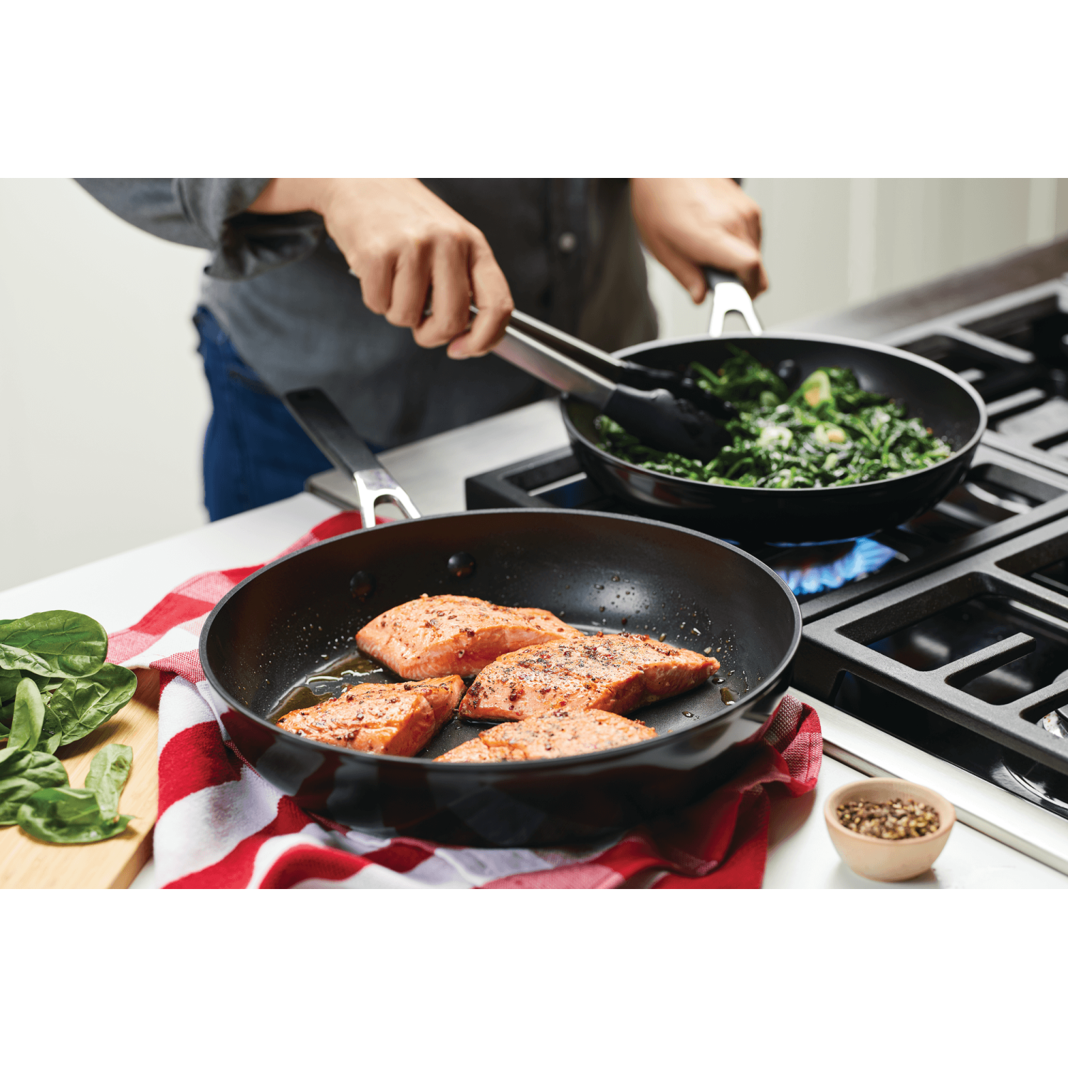 KitchenAid Hard Anodized Nonstick Frying Pan Set, 2-Piece, Onyx Black