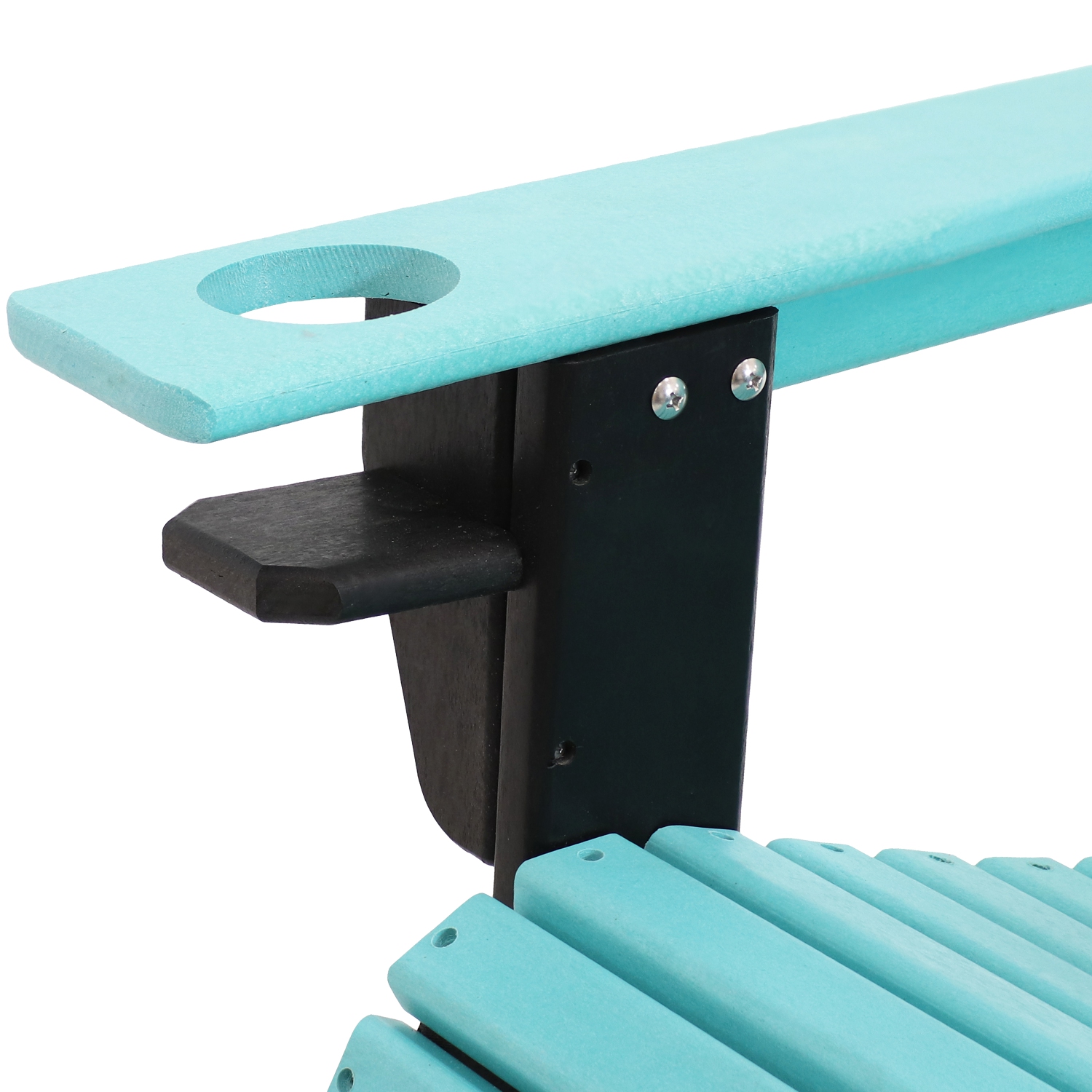 Sunnydaze HDPE Adirondack Chair with Drink Holder - Teal/Black