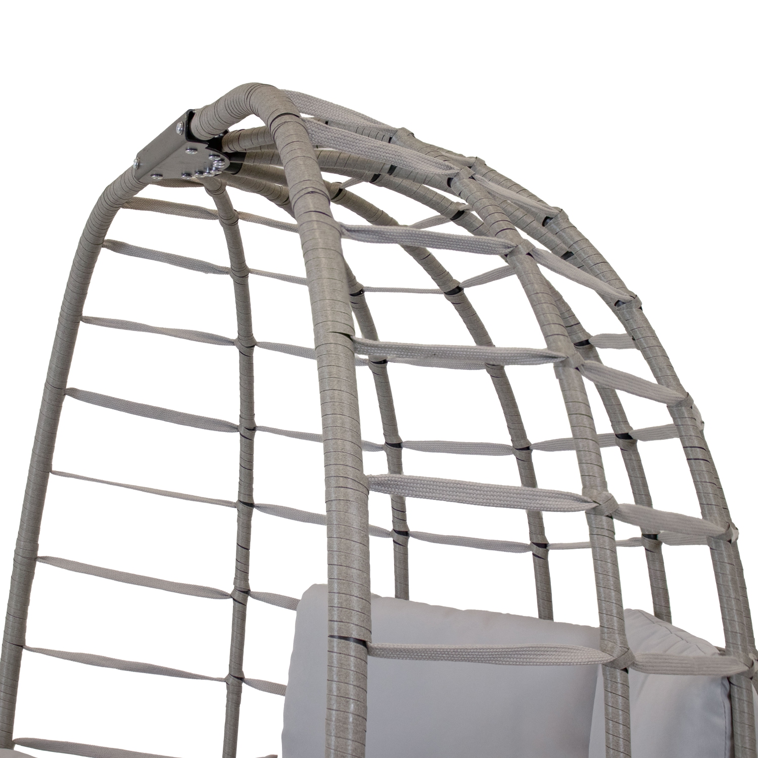 Sunnydaze Polyrattan Double Egg Chair Glider with Cushions and Pillows