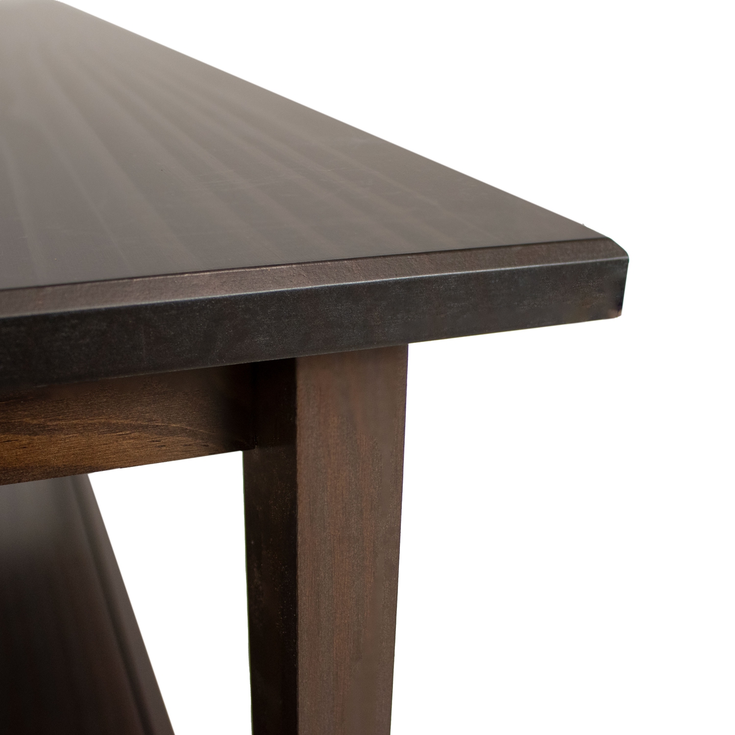 Table basse en pin massif avec tablette Sunnydaze - Brun foncé - 43,5 po