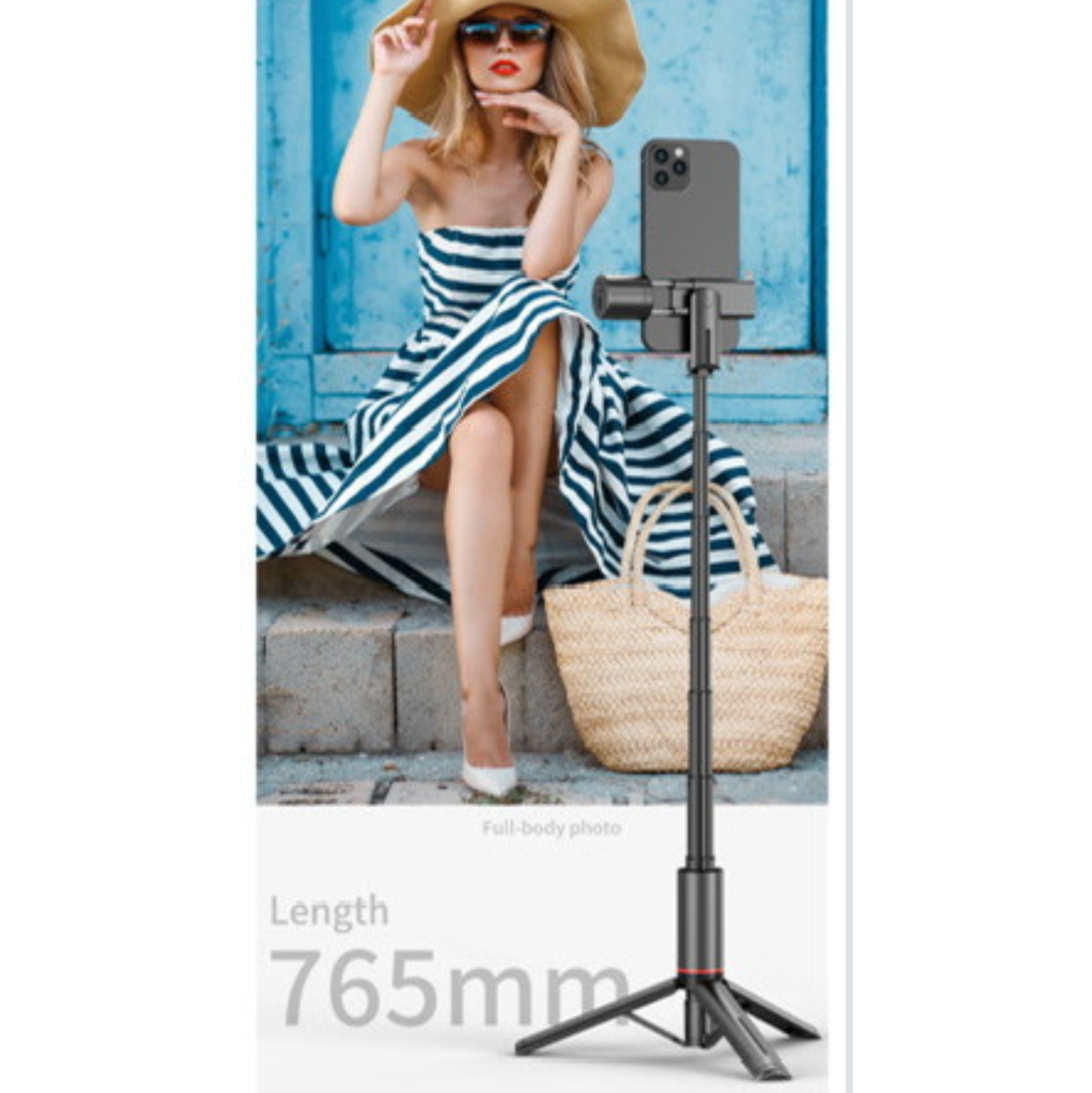 TUTT Q12 Selfie Stick Phone Holder with Fill-light Backlight | Detachable Remote Control | Foldable Rotatable 360"