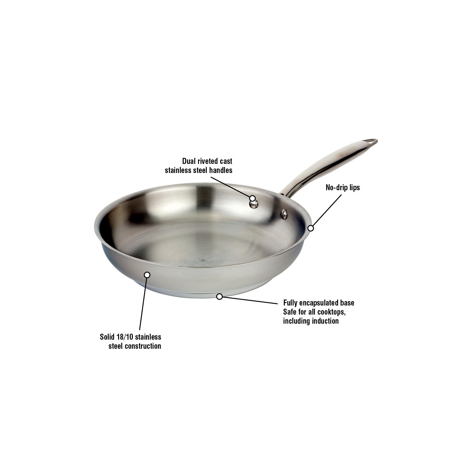 Meyer Accolade Stainless Steel 24cm/9.5" Frying Pan, Skillet, Made in Canada