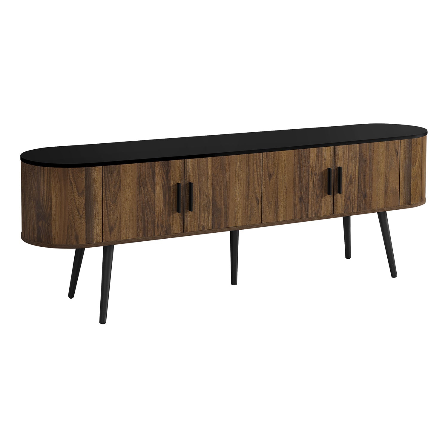 Monarch Specialties I 2784 - Meuble TV, 72 pouces, Centre de divertissement multimédia, Cabinet de rangement, Console, Étagères de rangement, Chambre, Salon, Laminate noyer, Contemporain, Moderne