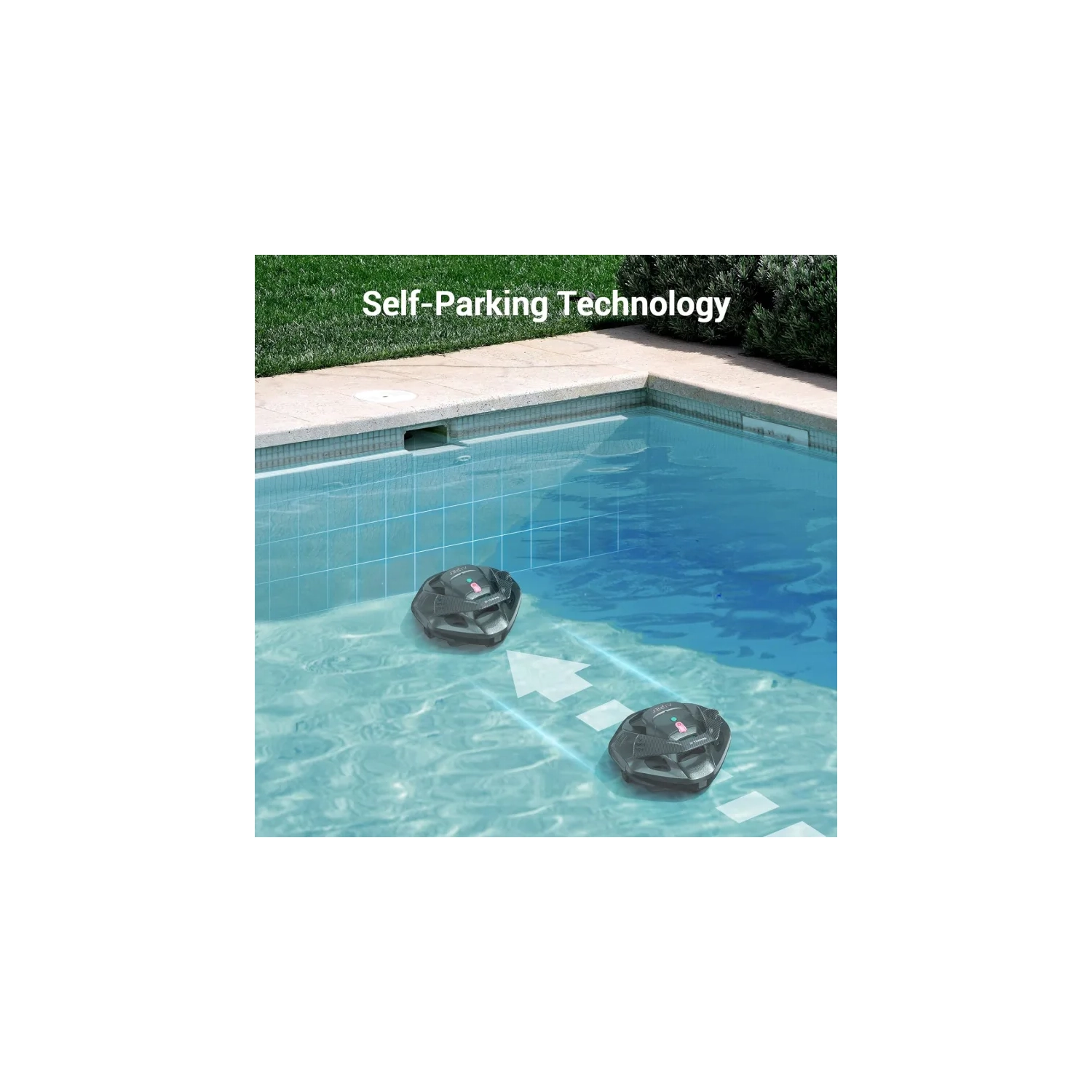 Nettoyeur de piscine robotique sans fil Seagull se | 90 Min Runtime, voyant DEL, stationnement automatique - Gris