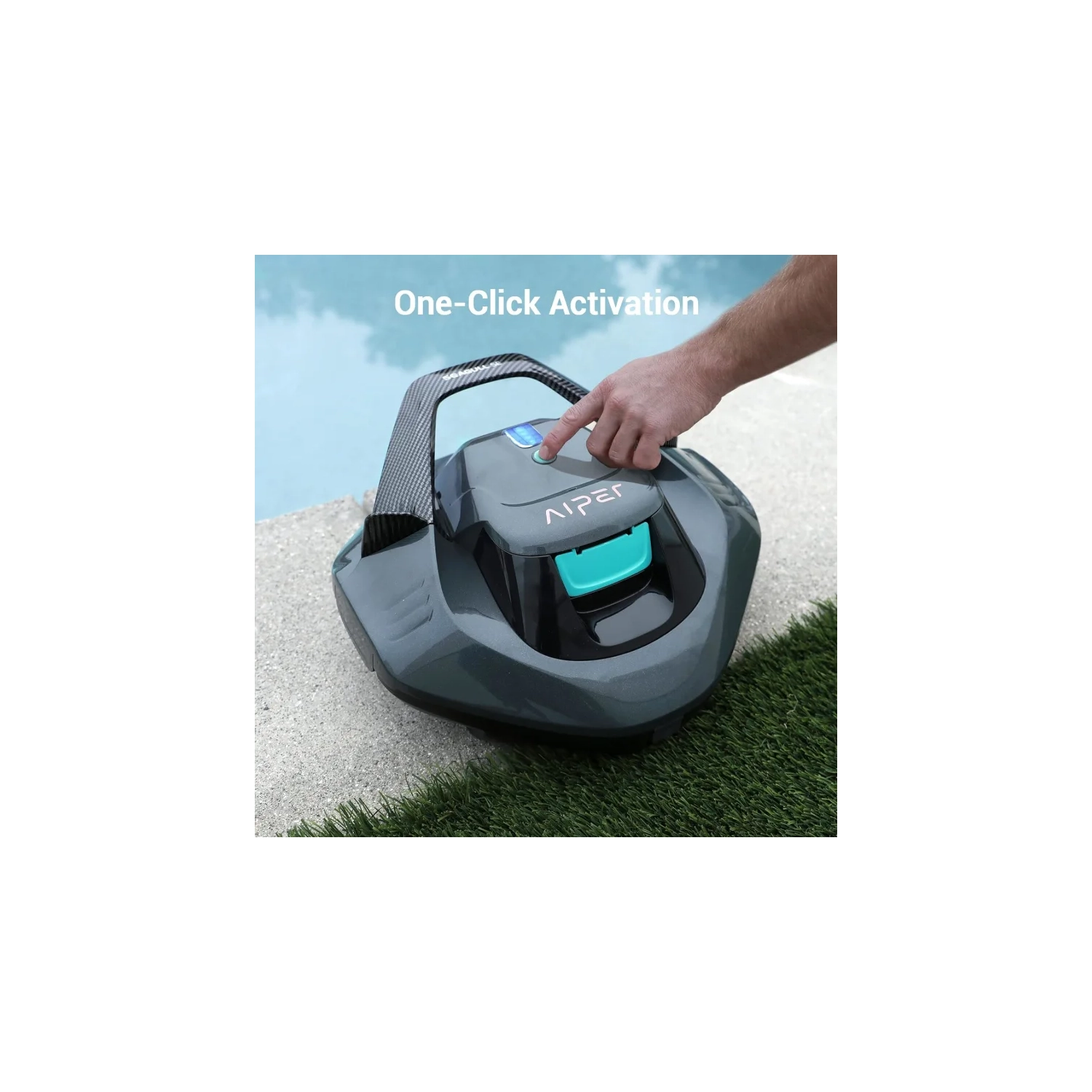 Nettoyeur de piscine robotique sans fil Seagull se | 90 Min Runtime, voyant DEL, stationnement automatique - Gris