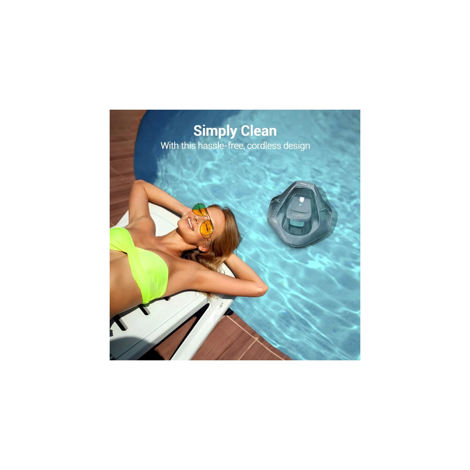 Nettoyeur de piscine robotique sans fil Seagull se | 90 Min Runtime, voyant DEL, stationnement automatique - Gris