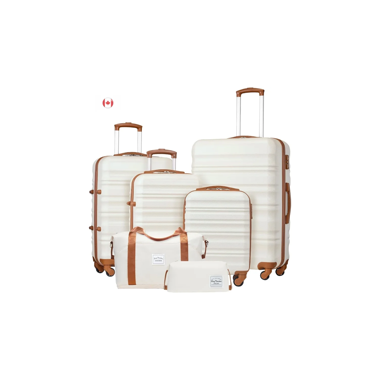 Ensemble de 6 valises | coque rigide en ABS avec verrou TSA, roulettes pivotantes, valise de cabine