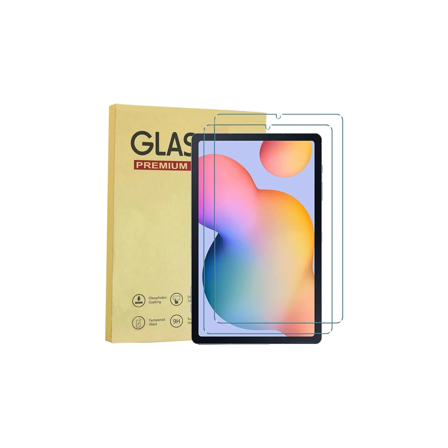 [Paquet de 2] Protecteur d'écran en verre trempé pour Galaxy Tab S6 Lite de 10,4&nbsp;po | Dureté 9H, transparent, antirayure, installation facile