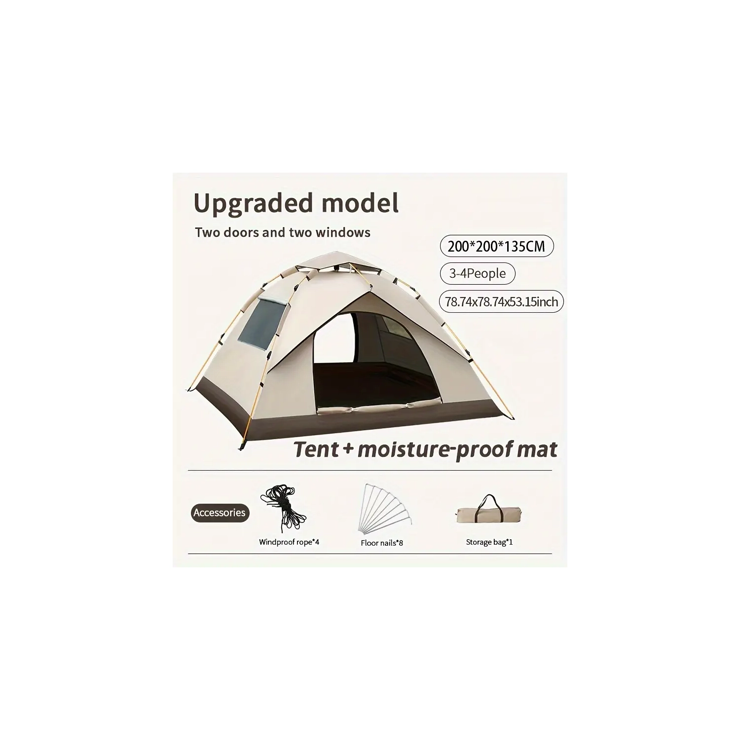 Fully Automatic Quick Opening Tent | Waterproof, Sunscreen, Mosquito-Proof Portable Camping Tent